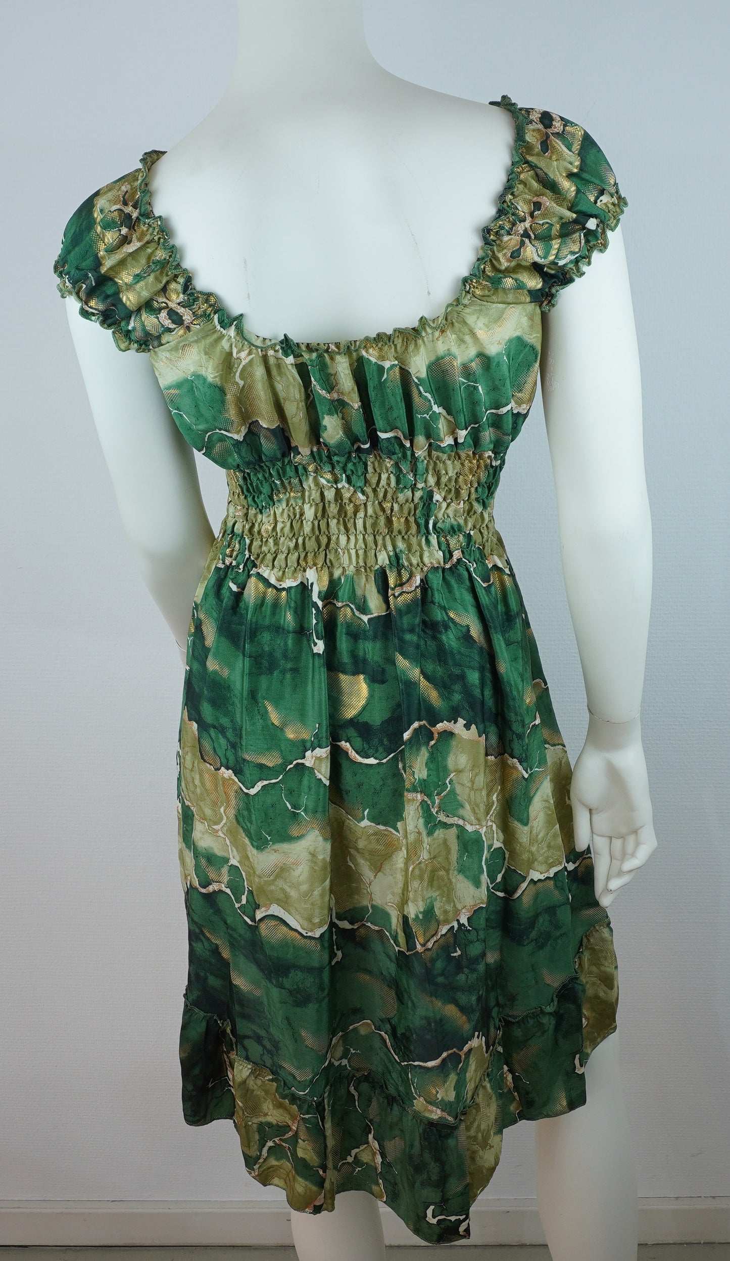 Sommerkleid Alia Grün/Khaki – Rückseite