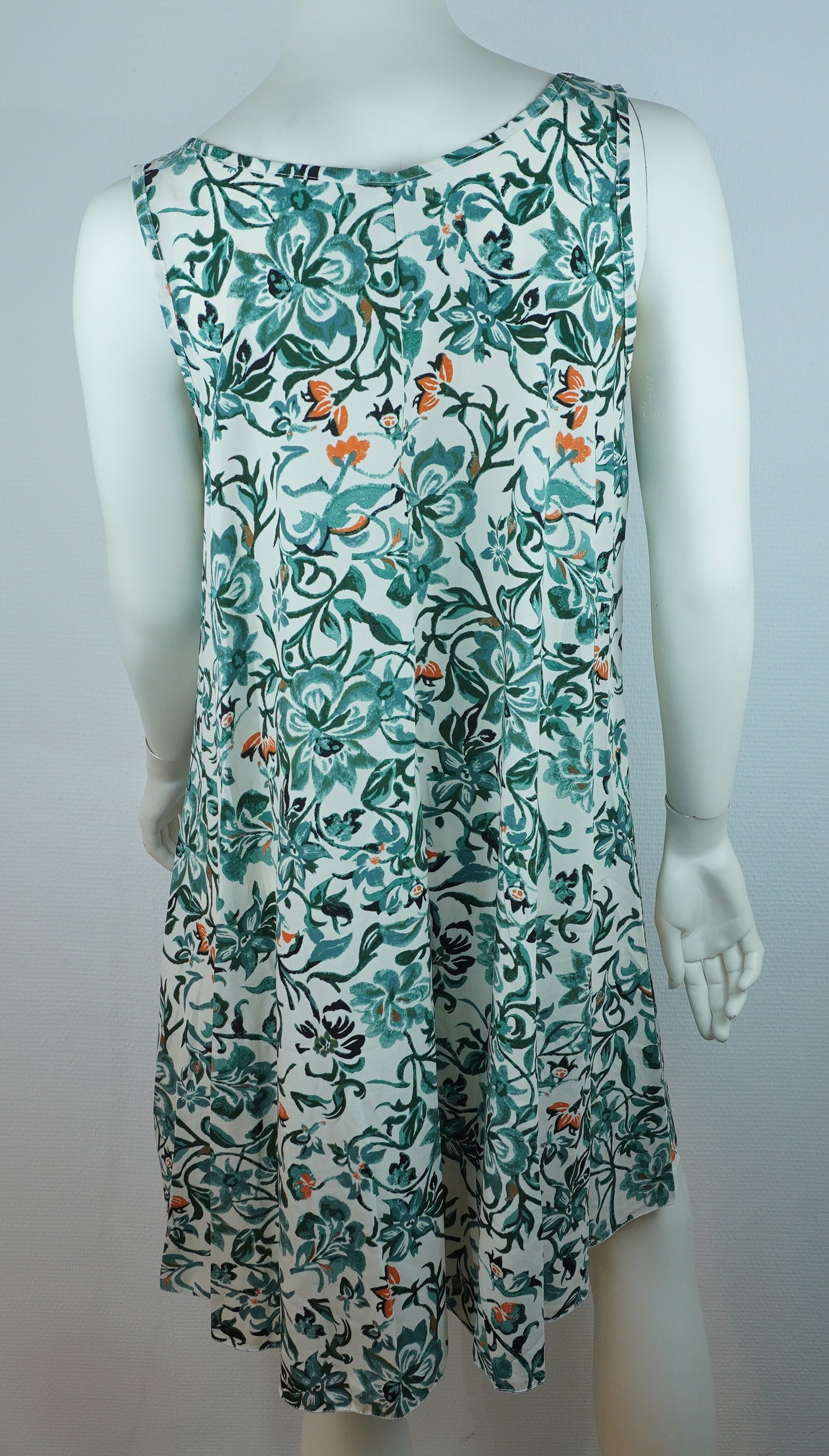 Sommerkleid – Blumenprint – Trägerkleid – Weiß/Grün