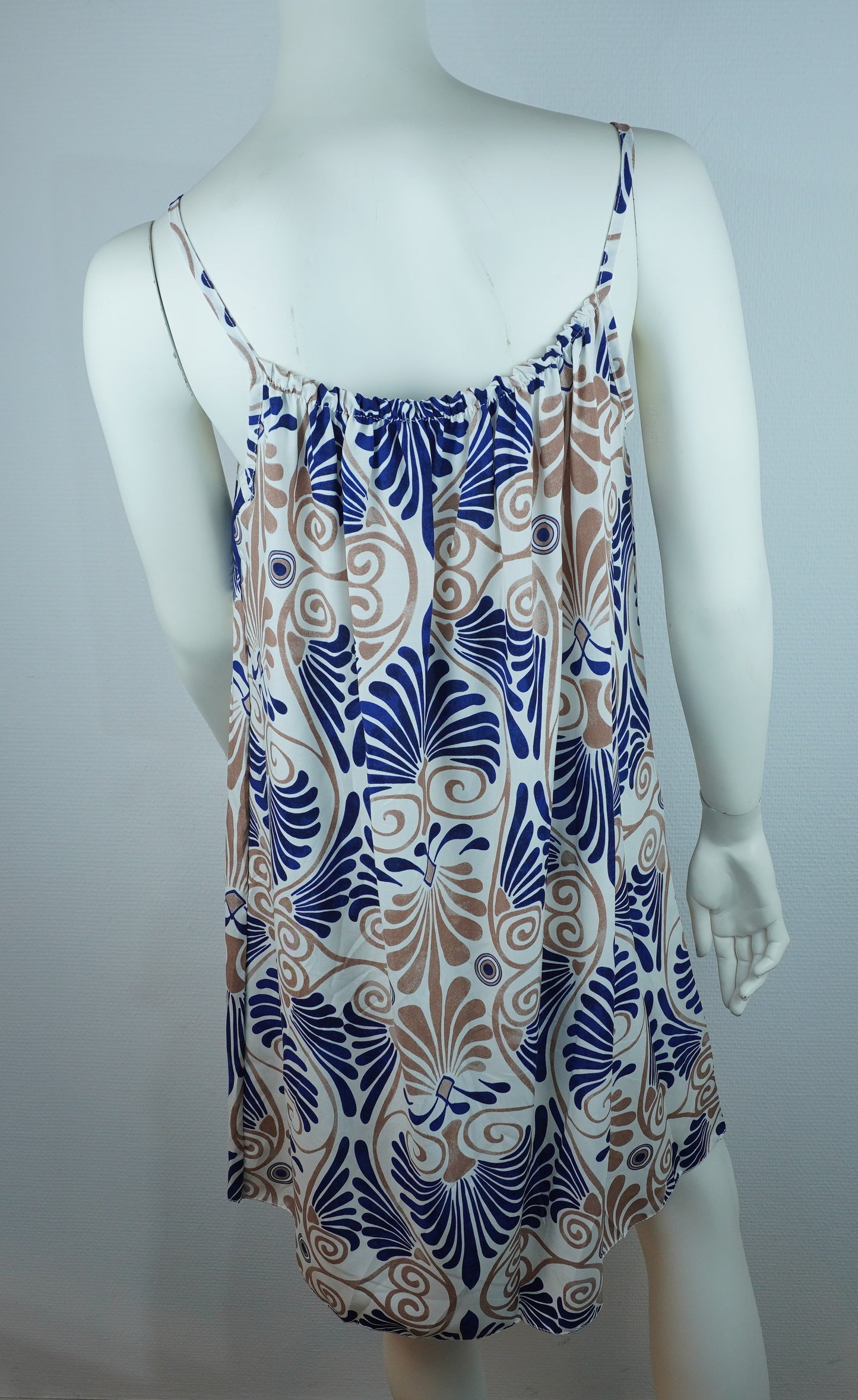 Sommerkleid Art Déco Blau Rückansicht