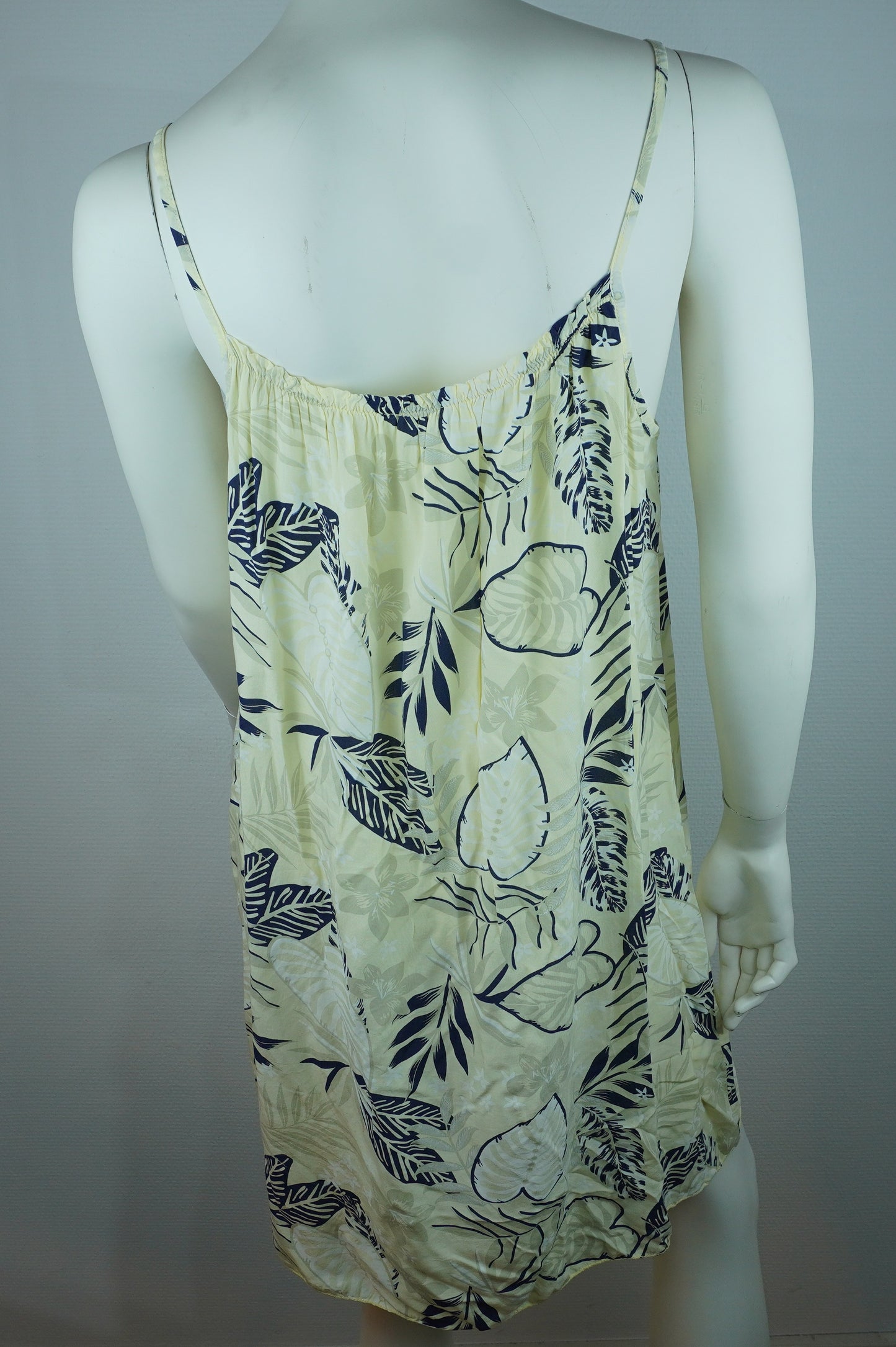 Sommerkleid Tropical Creme Navy Rückansicht