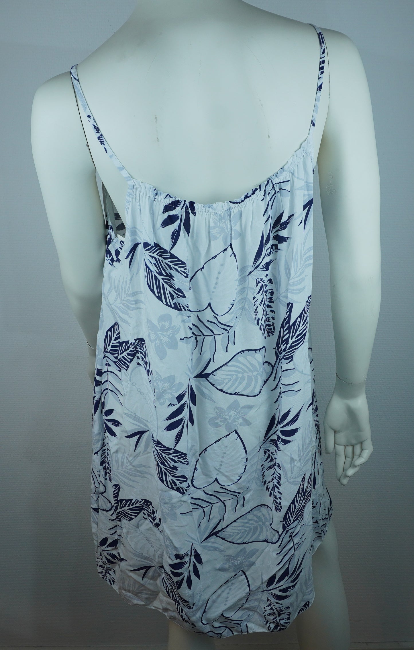 Sommerkleid Tropical Weiß Navy Rückansicht