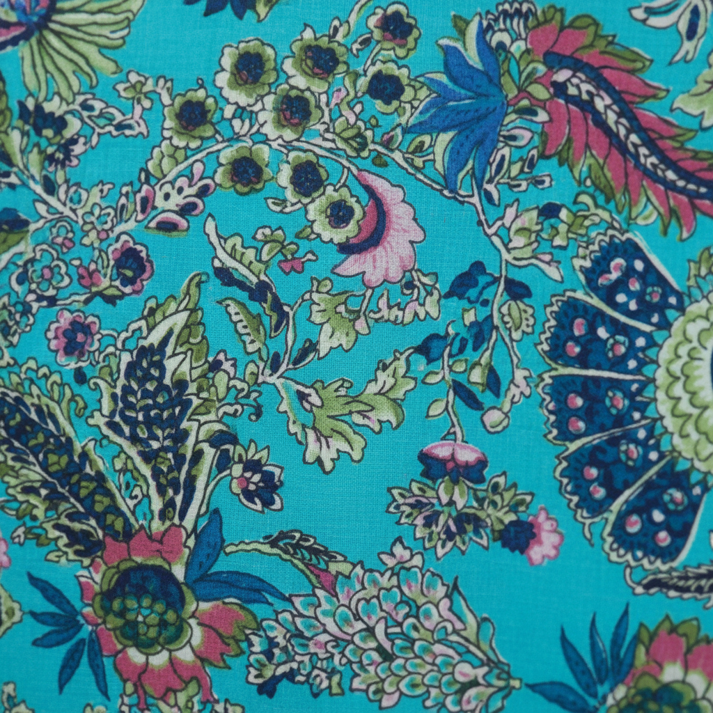 Boho Maxi Kleid Türkis Paisley – Detailbild