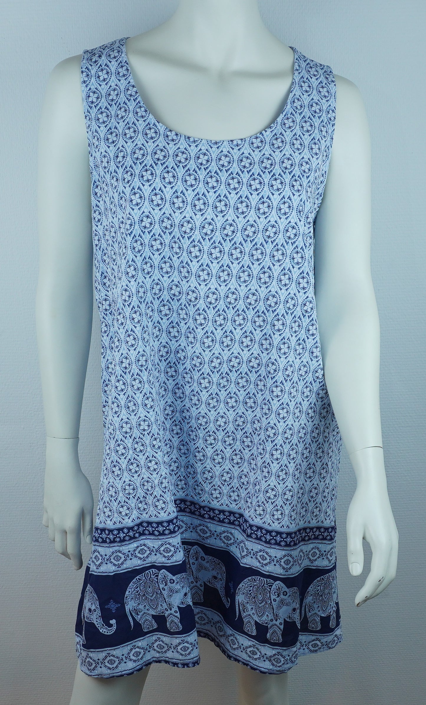 Sommerkleid Maya Weiß/Blau – Vorderseite