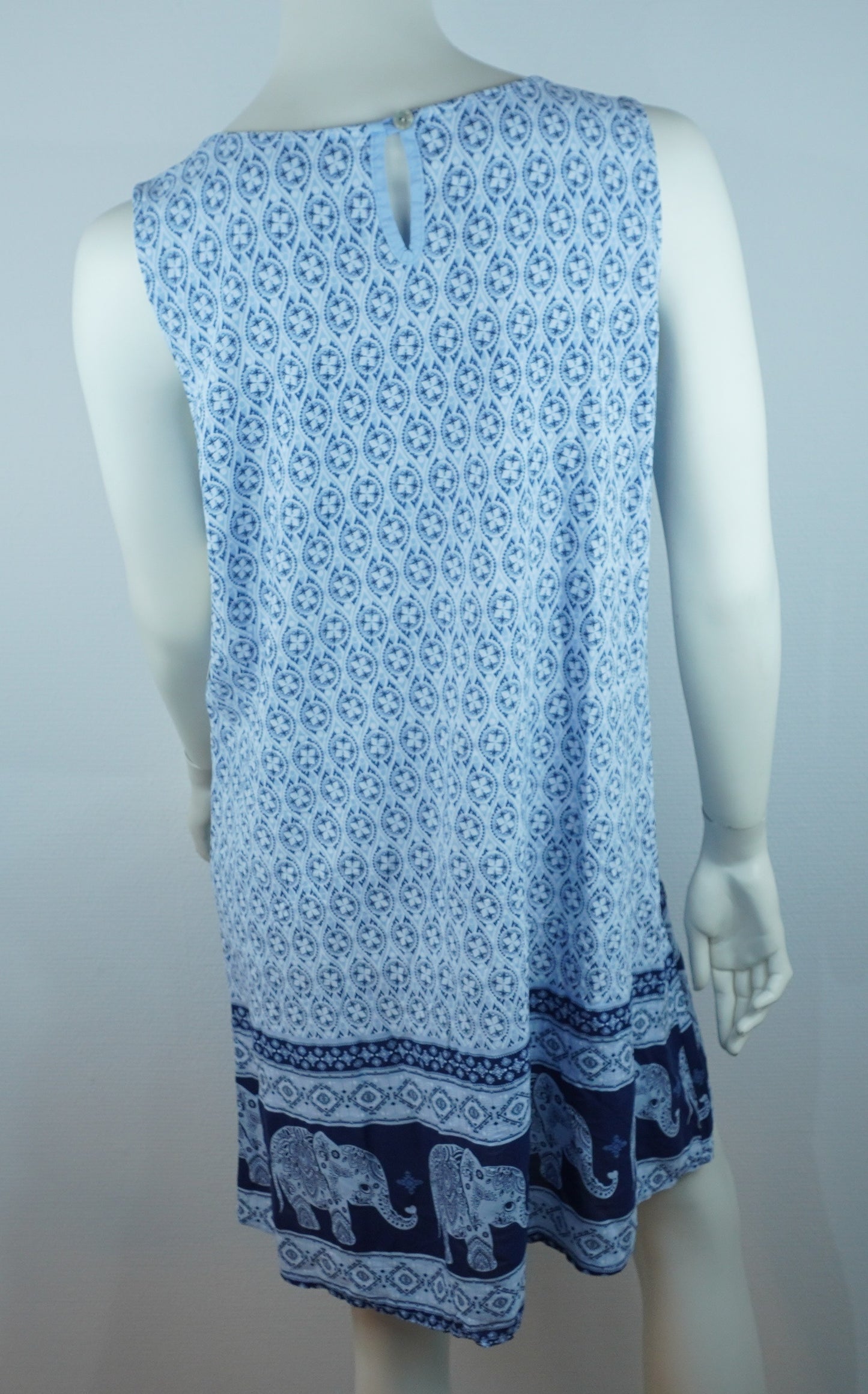Sommerkleid Maya Weiß/Blau – Rückseite
