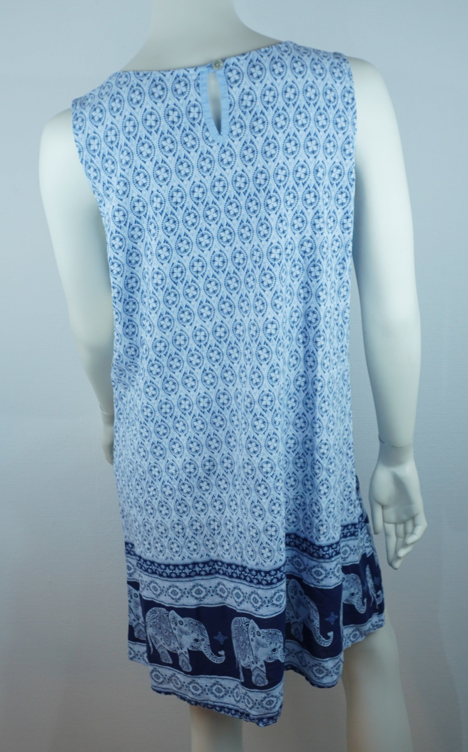 Sommerkleid Maya Weiß/Blau – Rückseite