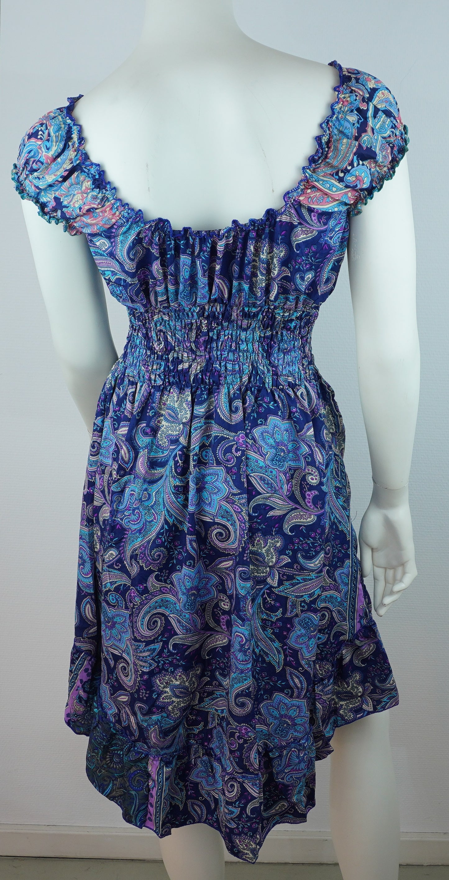 Sommerkleid Alia Dunkelblau/Lila – Rückseite
