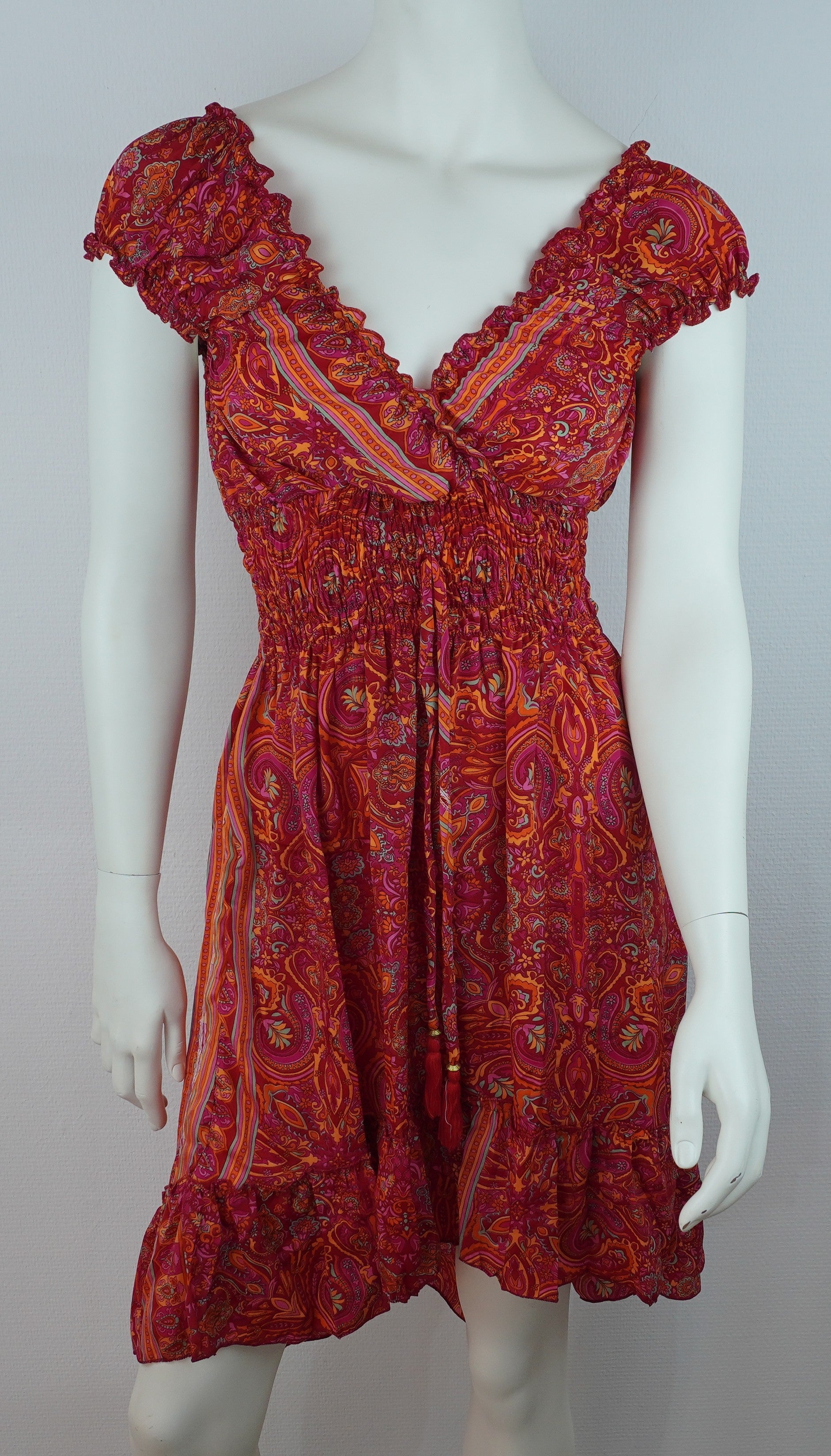 Sommerkleid Alia Rot/Orange – Vorderseite