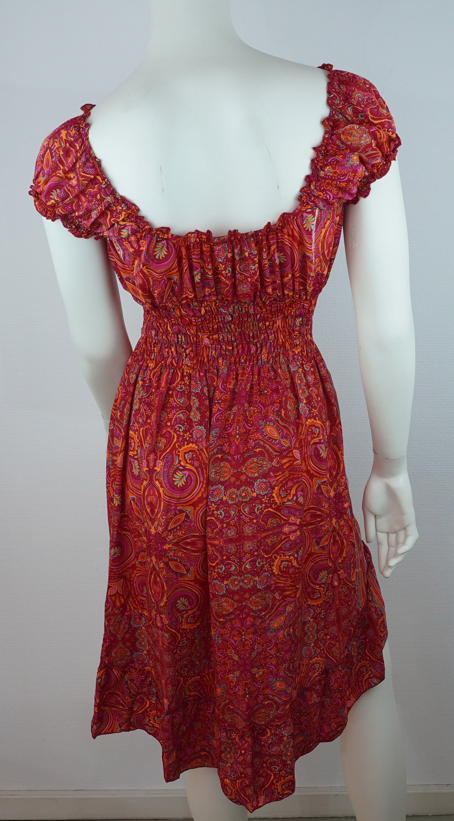 Sommerkleid Alia Rot/Orange – Rückseite