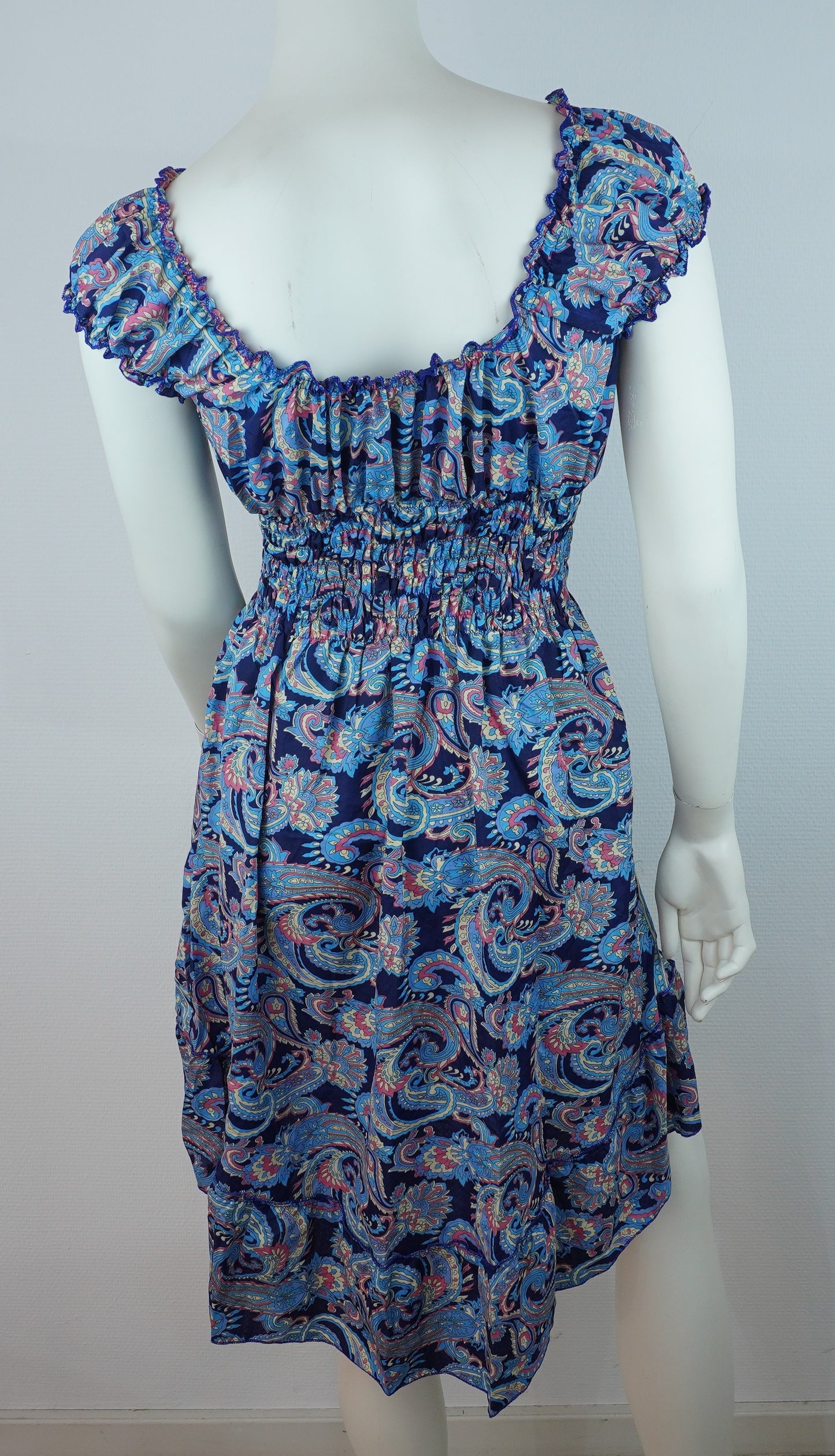 Sommerkleid Alia Dunkelblau/Türkis – Rückseite
