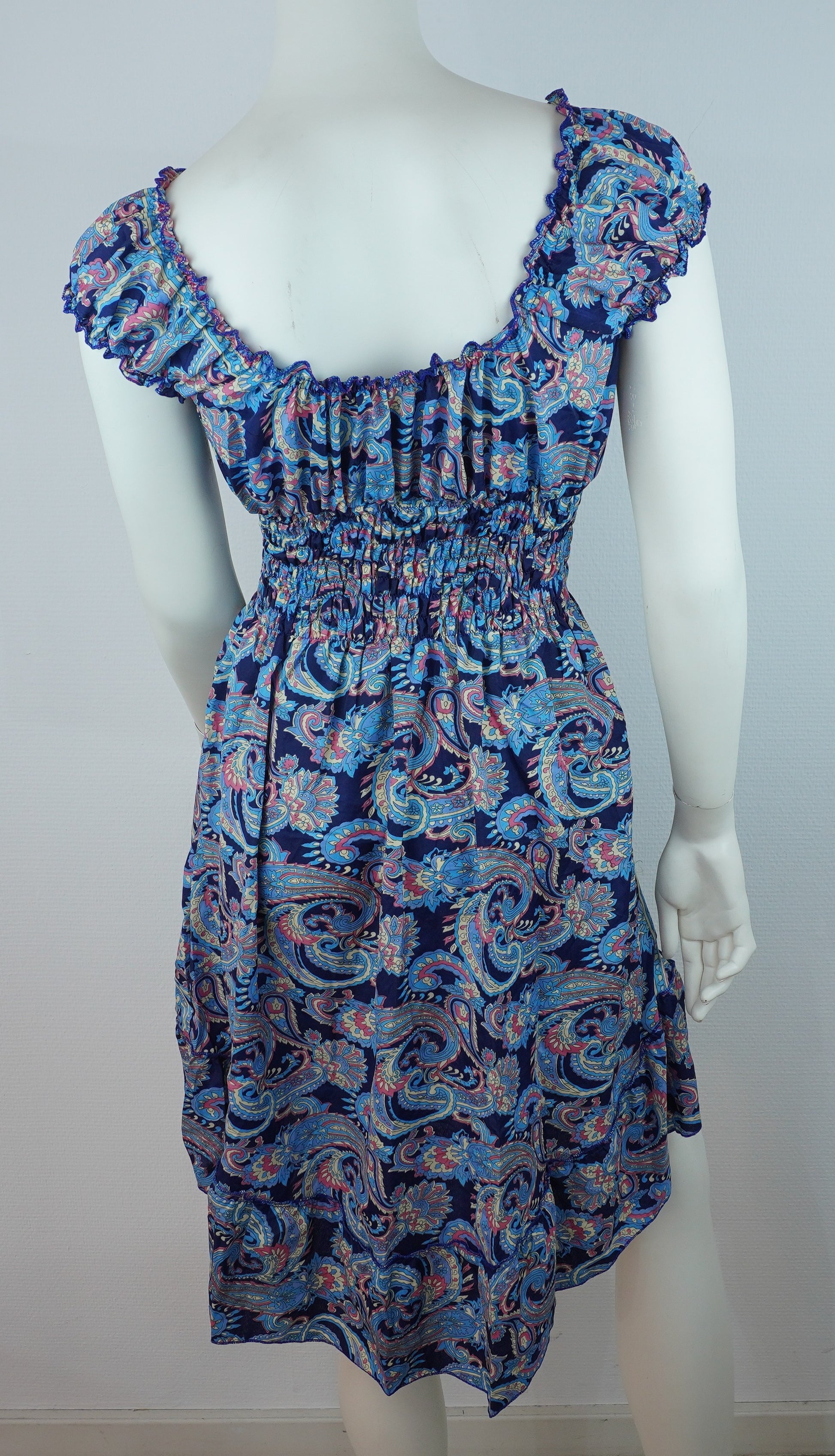 Sommerkleid Alia Dunkelblau/Türkis – Rückseite