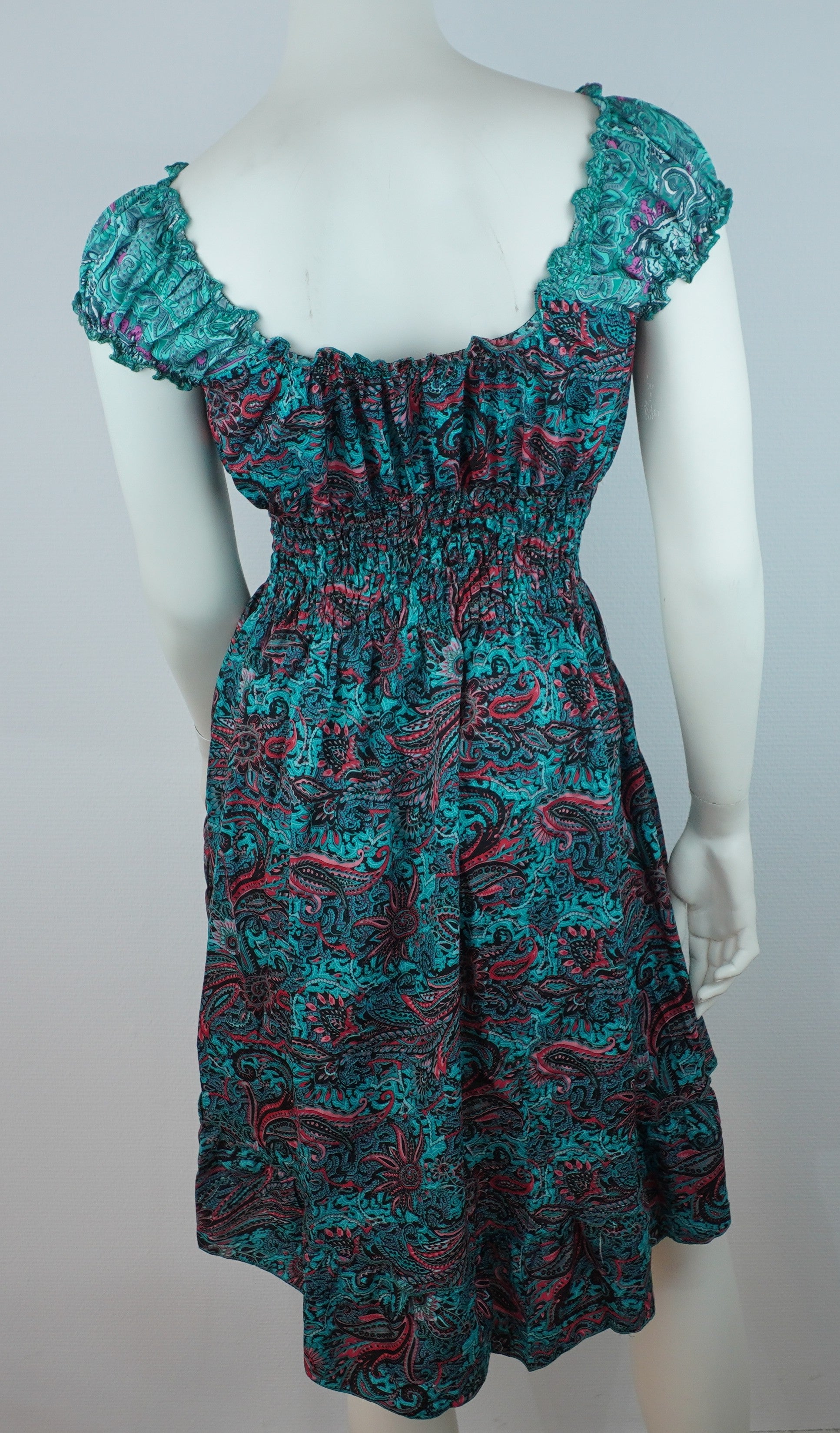 Sommerkleid Alia Türkis/Pink – Rückseite