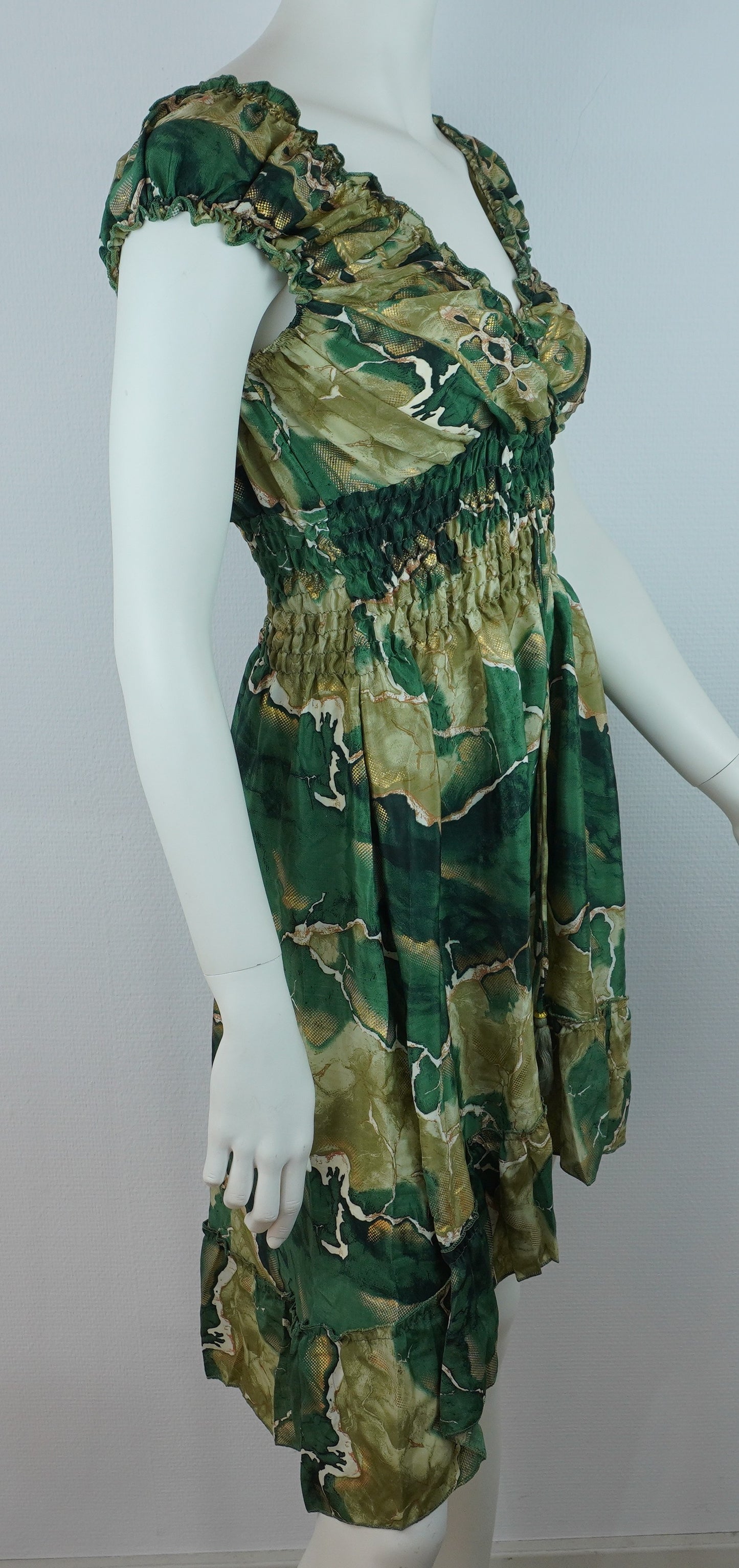 Sommerkleid Alia Grün/Khaki – Seitenansicht