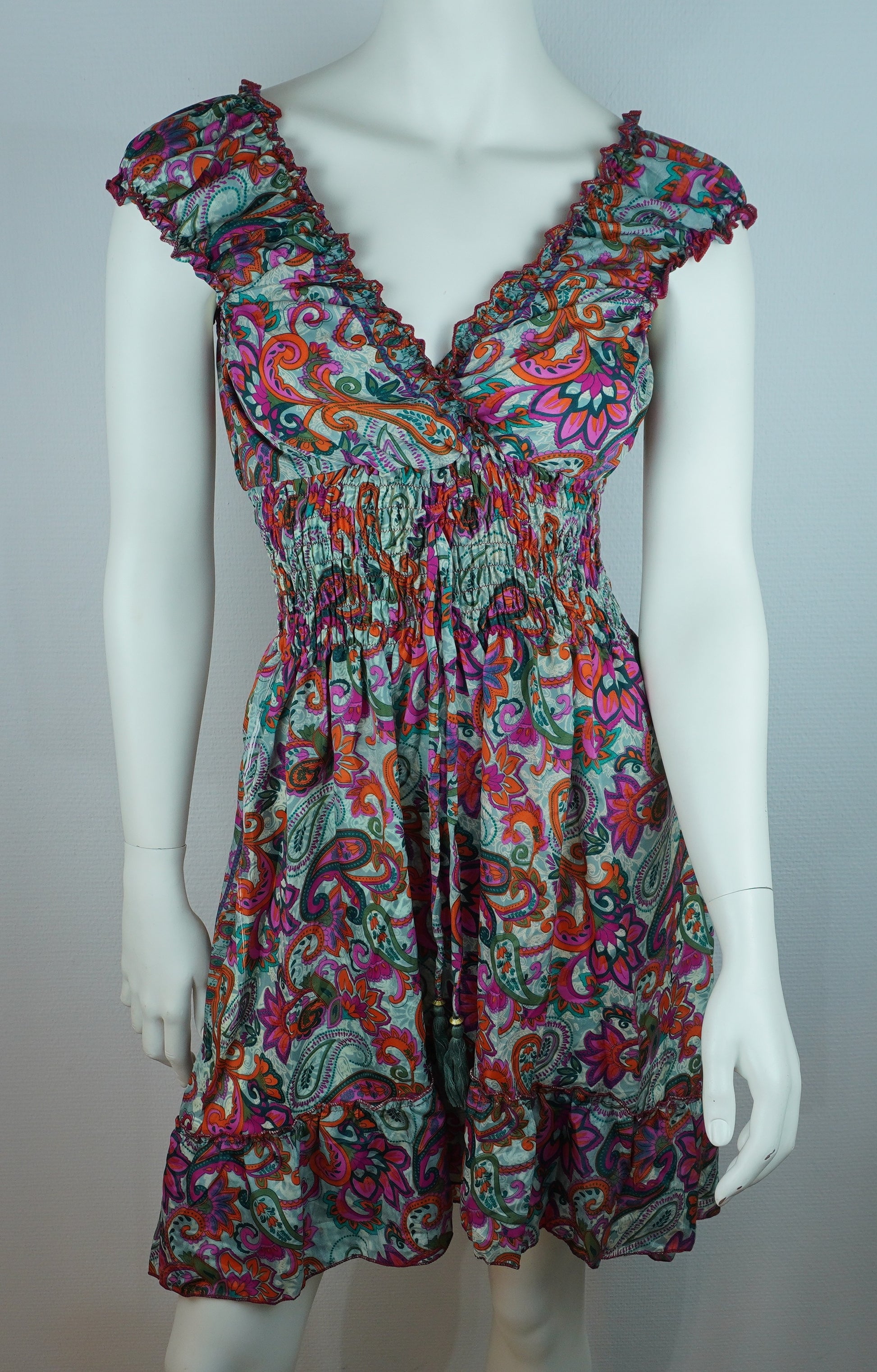 Sommerkleid Alia Mint/Multicolor – Vorderseite