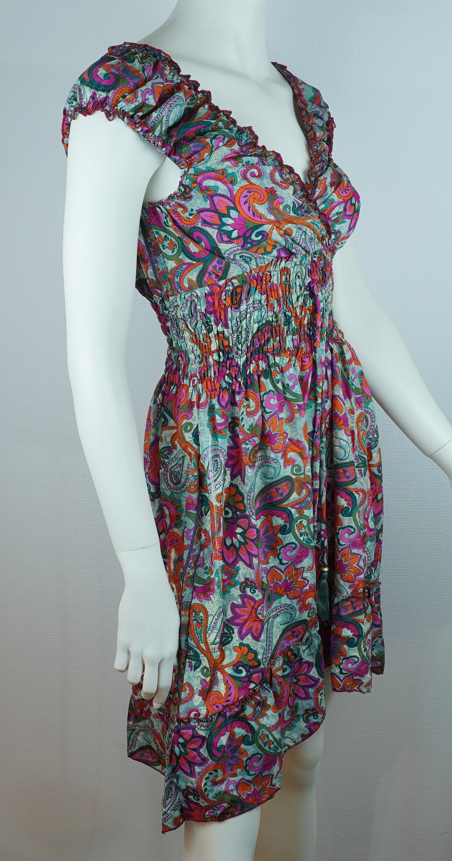 Sommerkleid Alia Mint/Multicolor – Seitenansicht