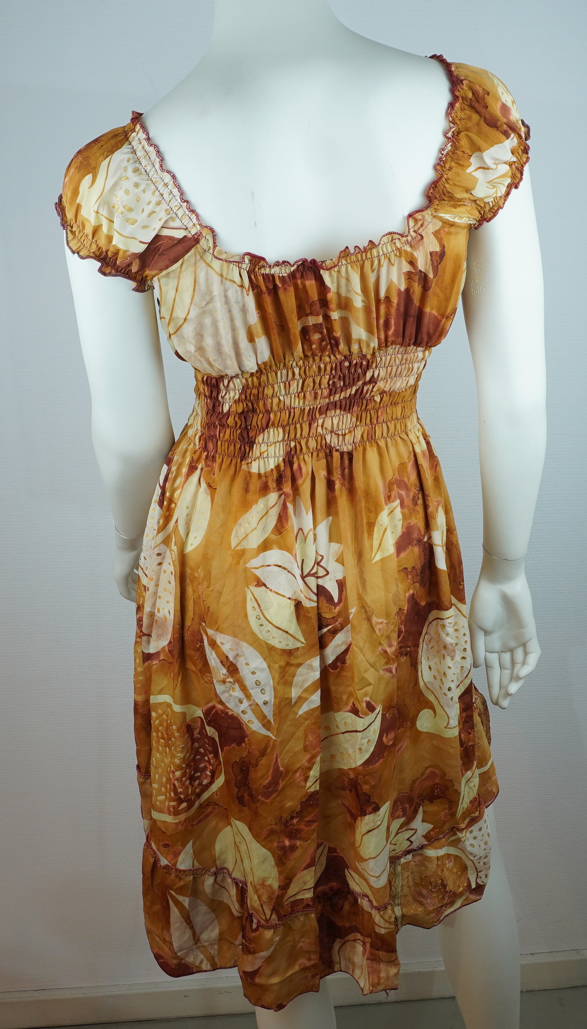 Sommerkleid Goldbraun/Ocker – Rückseite