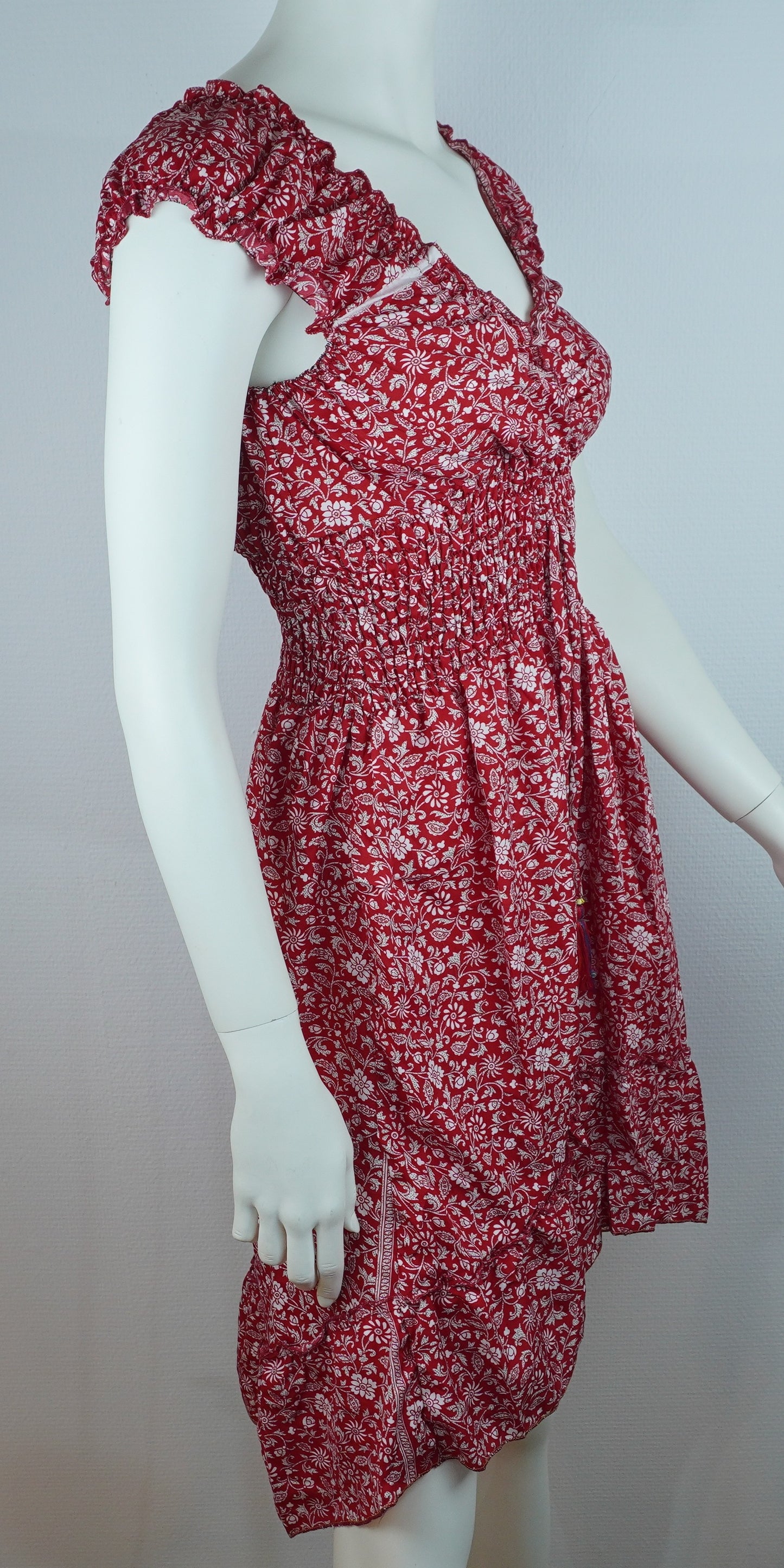 Sommerkleid – Boho Kleid Rot mit Blumenprint