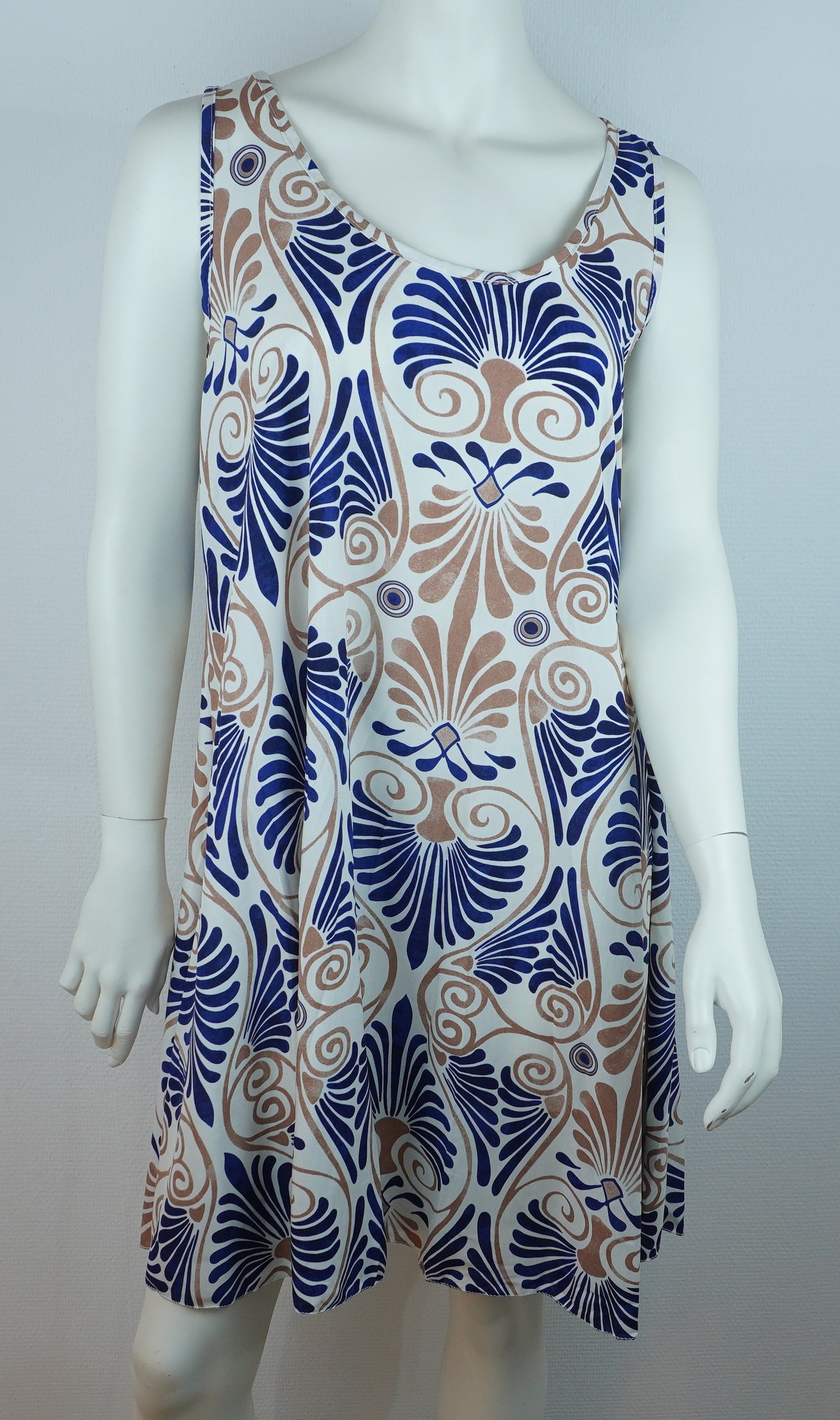 Sommerkleid Art-Déco Blau Vorderansicht