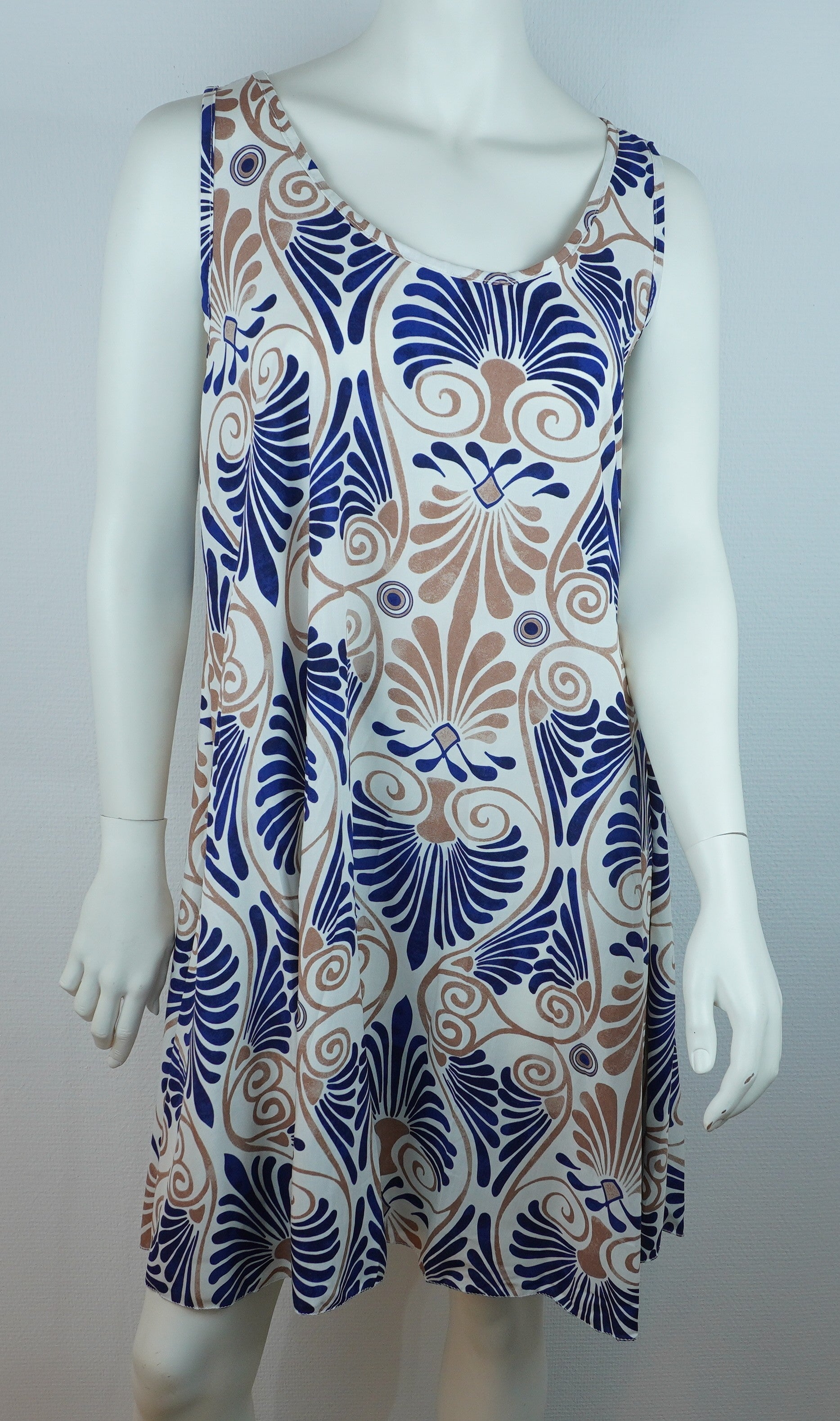 Sommerkleid Art-Déco Blau Vorderansicht