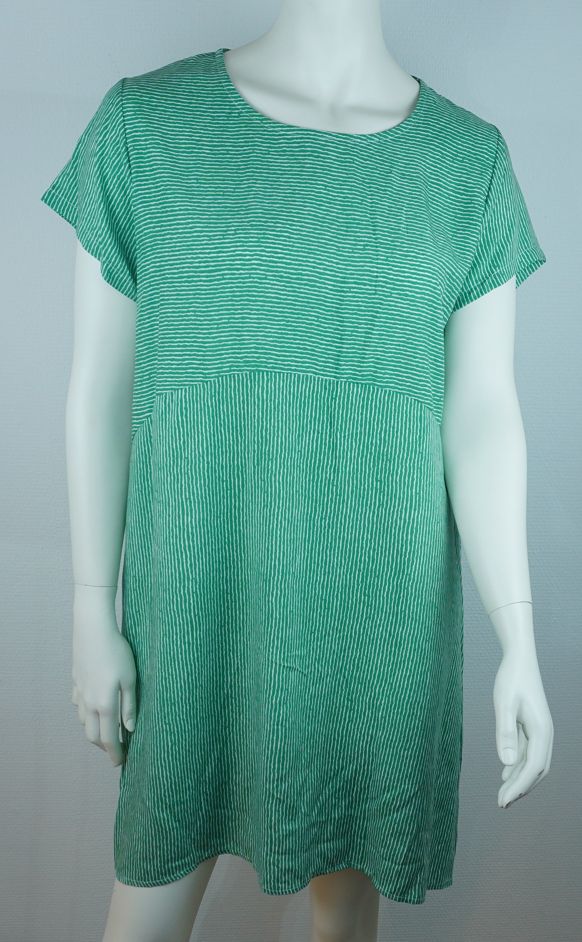 Sommerkleid Streifen Grün Vorderansicht