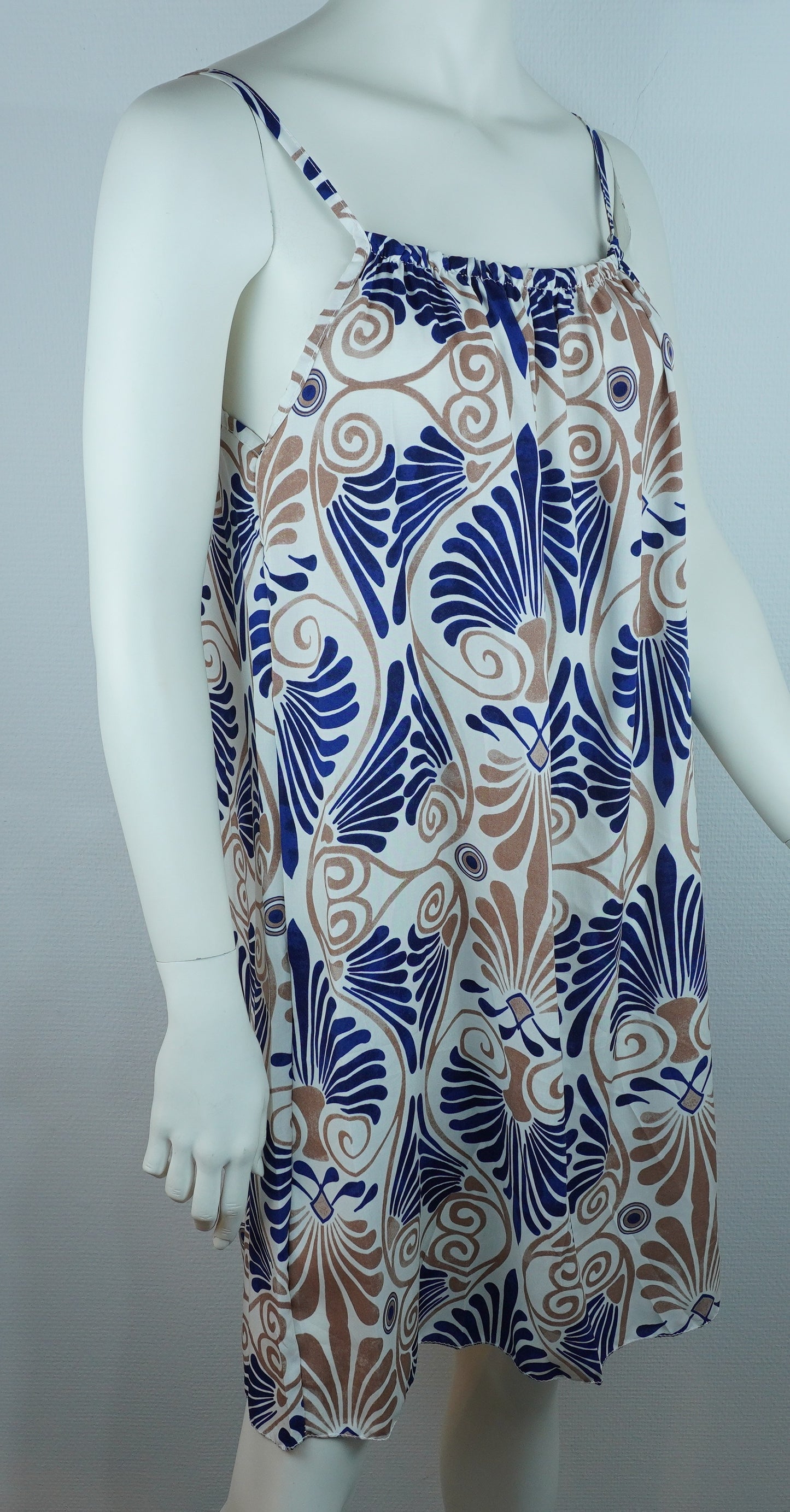Sommerkleid Art Déco Blau Seitenansicht