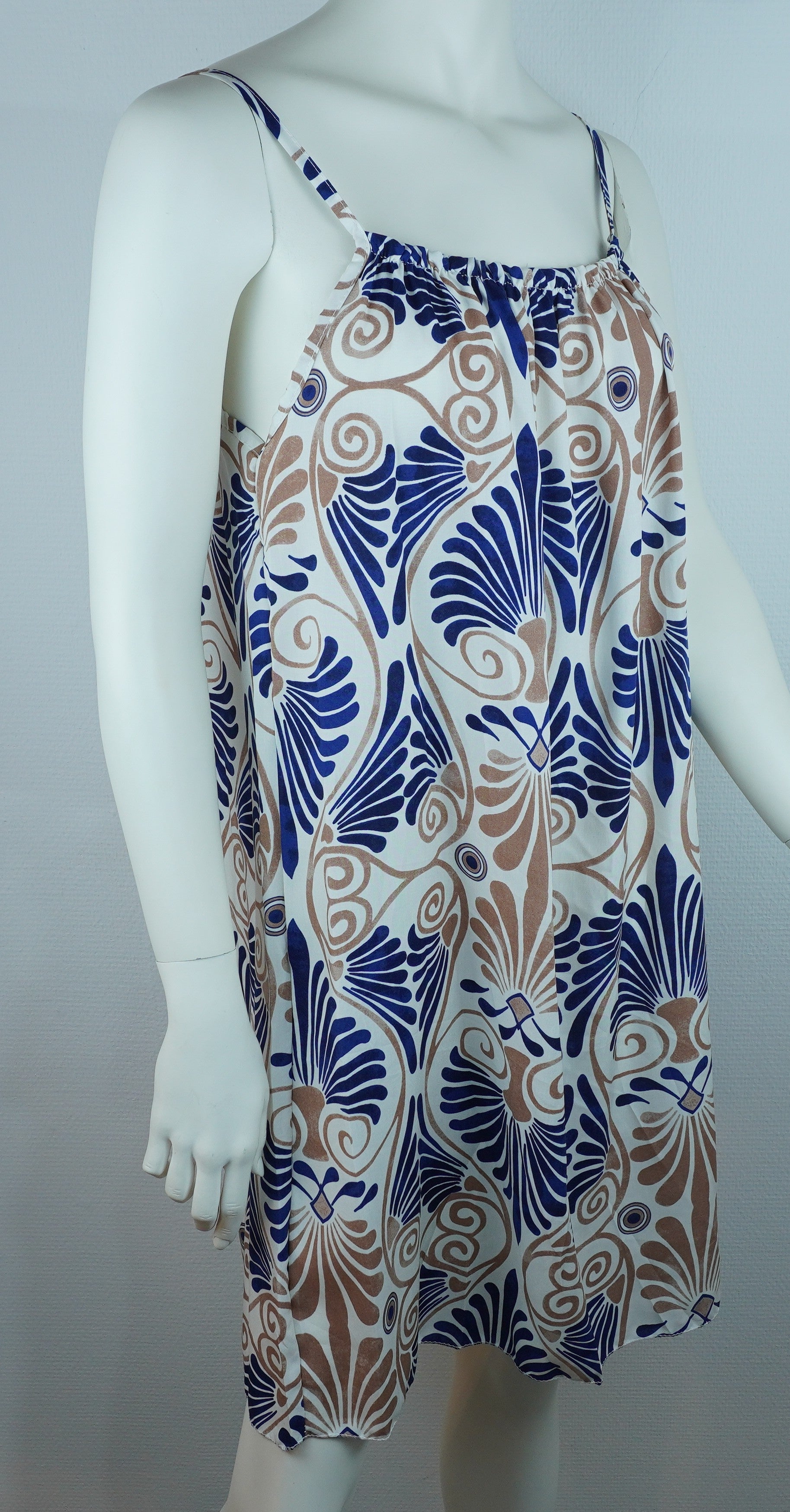 Sommerkleid Art Déco Blau Seitenansicht