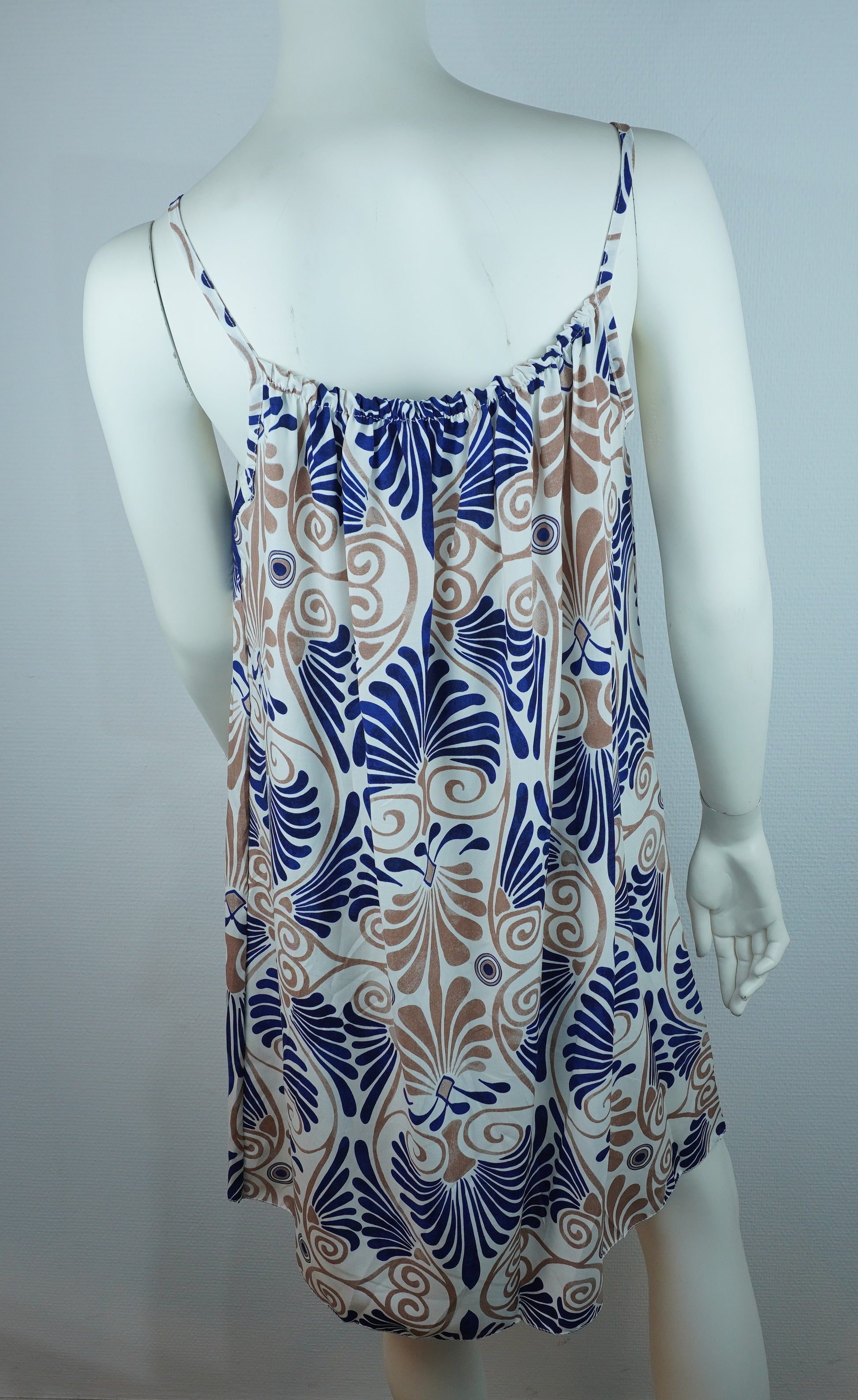 Sommerkleid Art Déco Blau Rückansicht