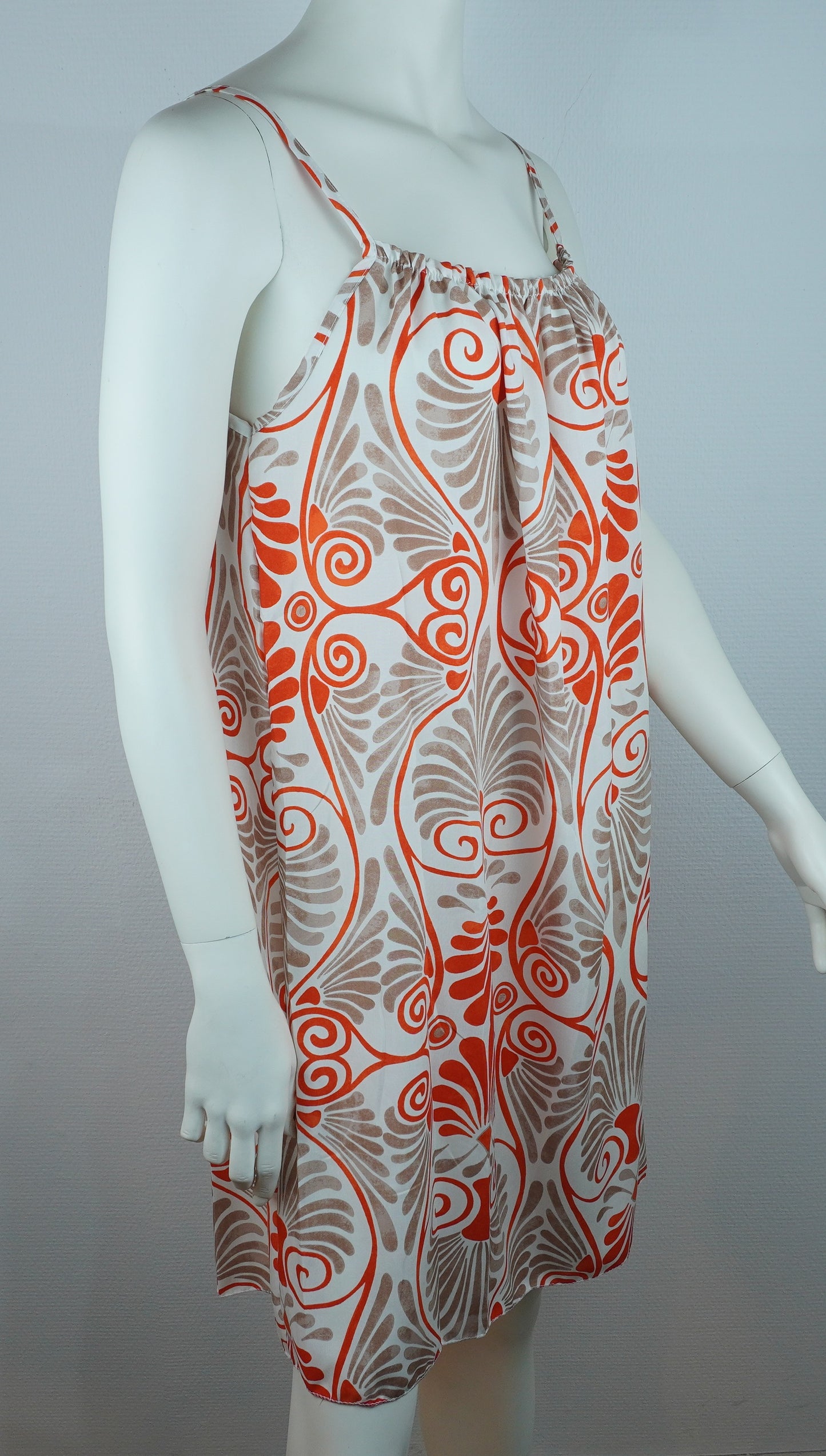 Sommerkleid Art Déco Orange Seitenansicht