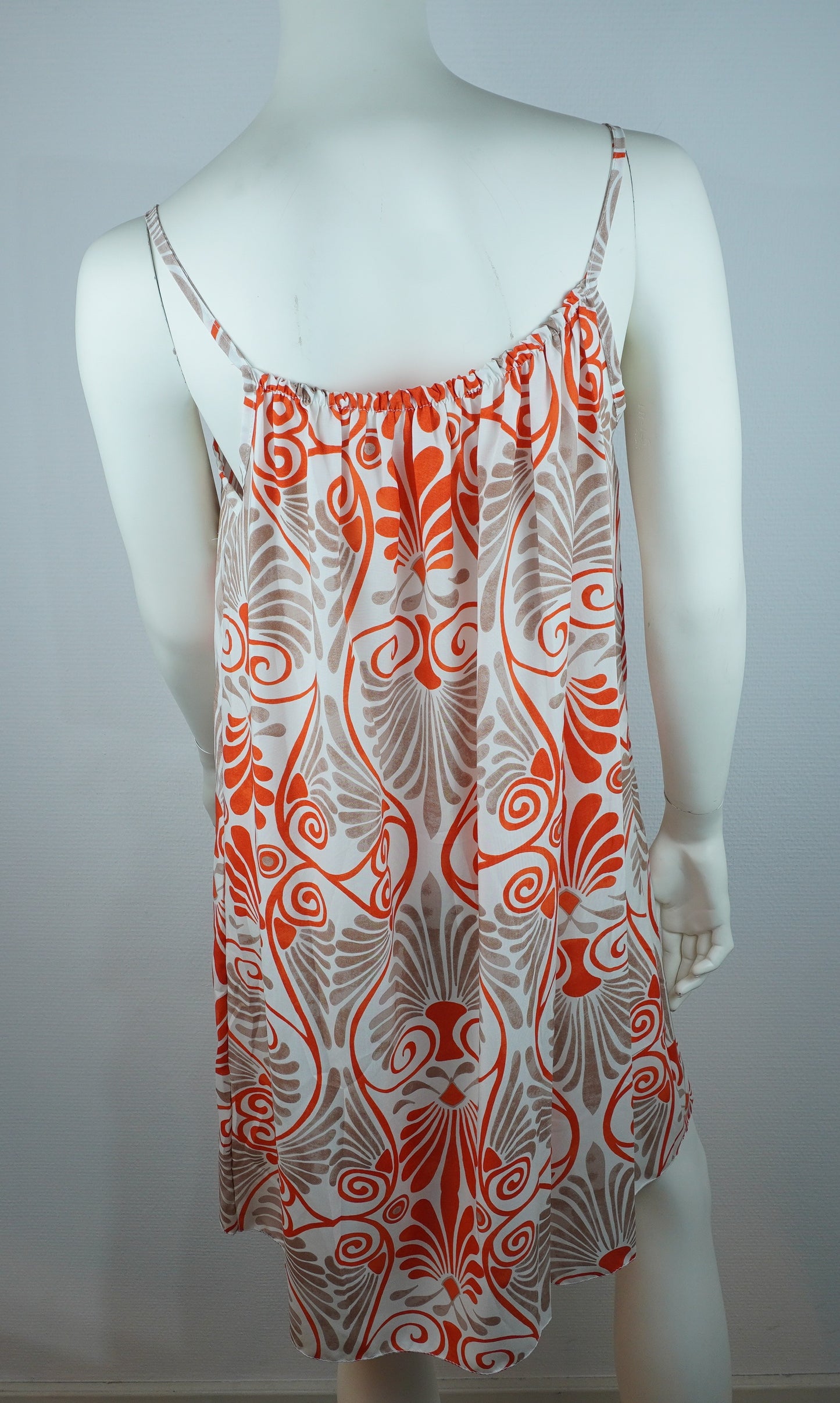 Sommerkleid Art Déco Orange Rückansicht
