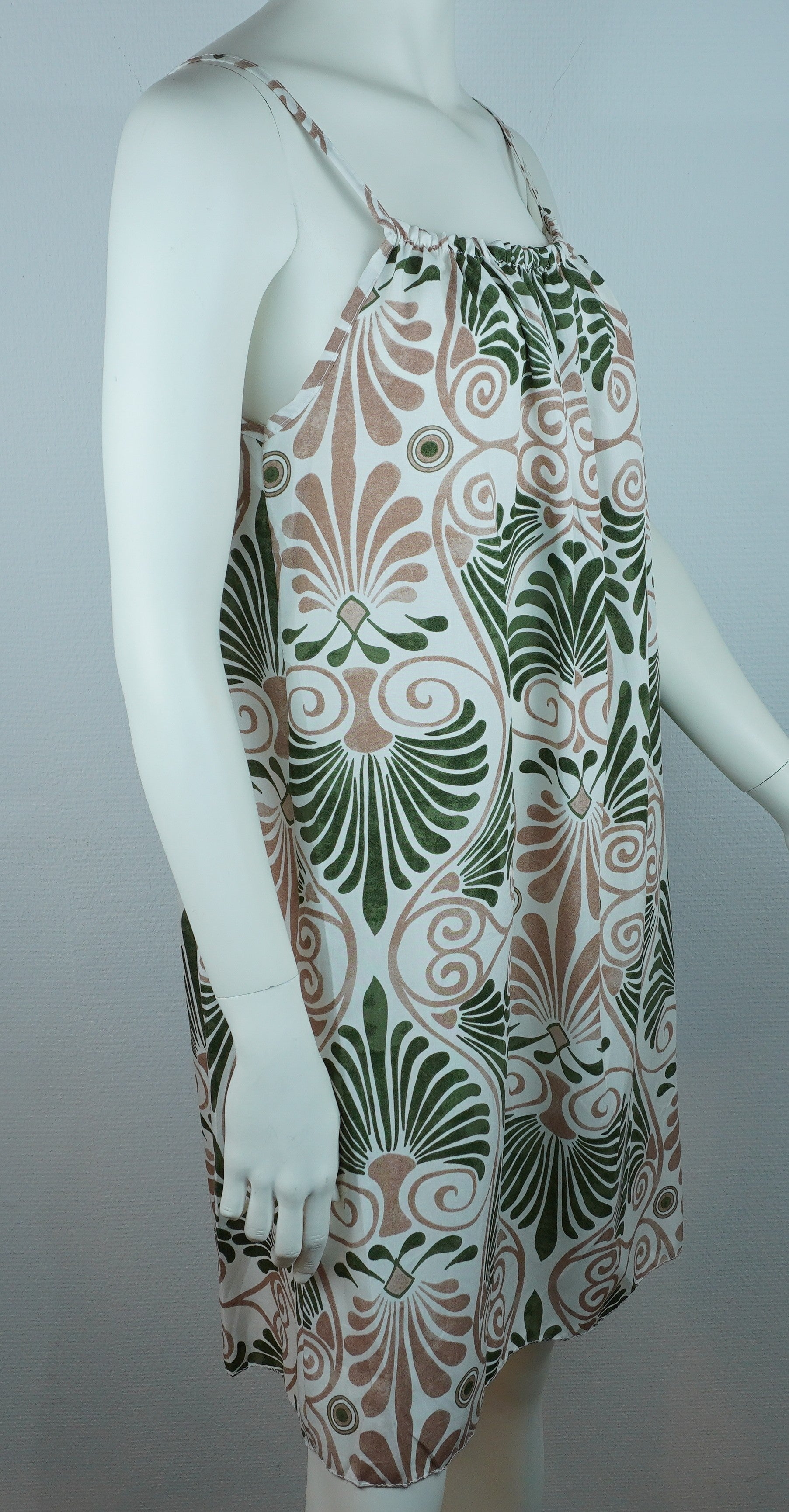 Sommerkleid Art Déco Waldgrün Seitenansicht