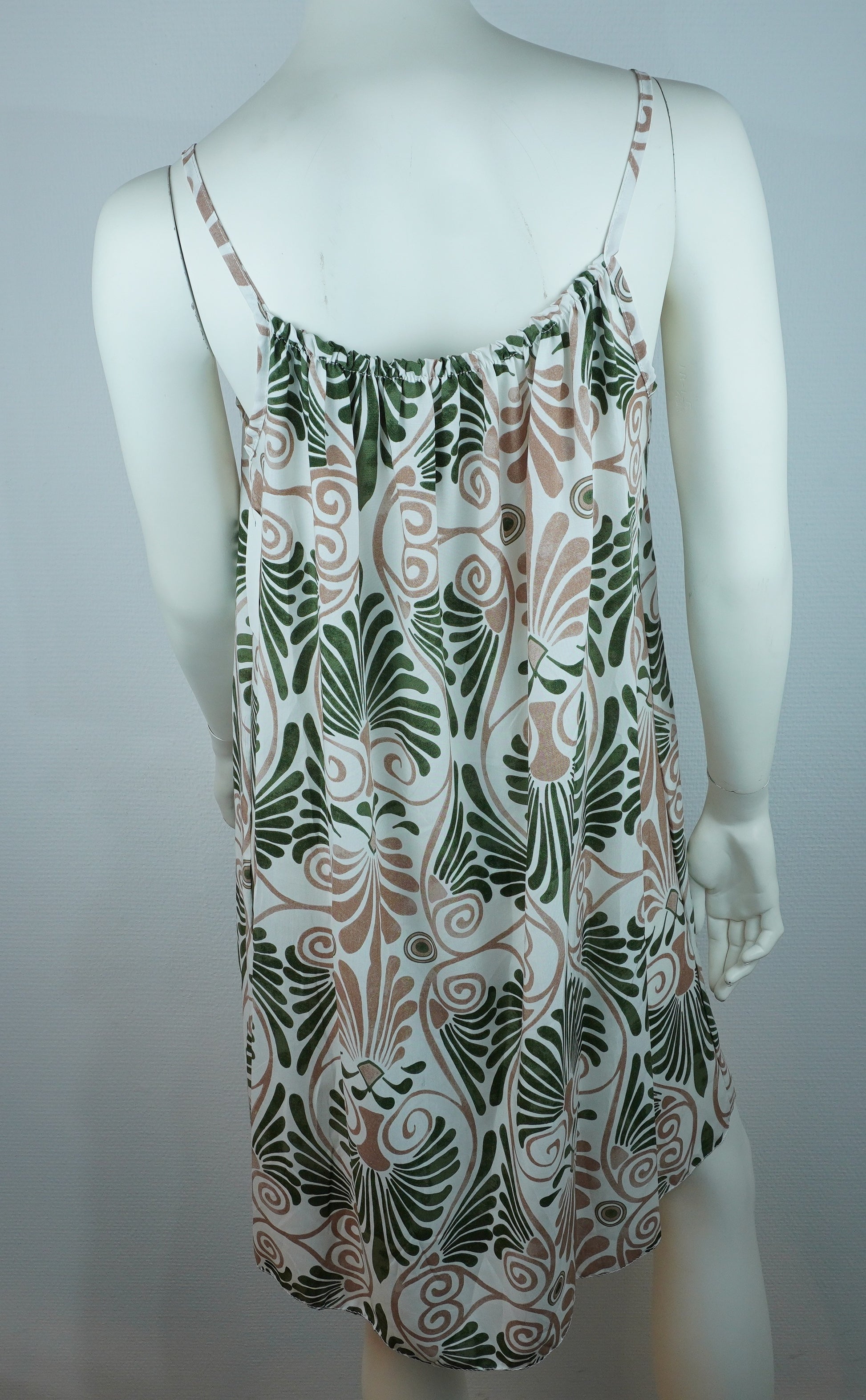 Sommerkleid Art Déco Waldgrün Rückansicht