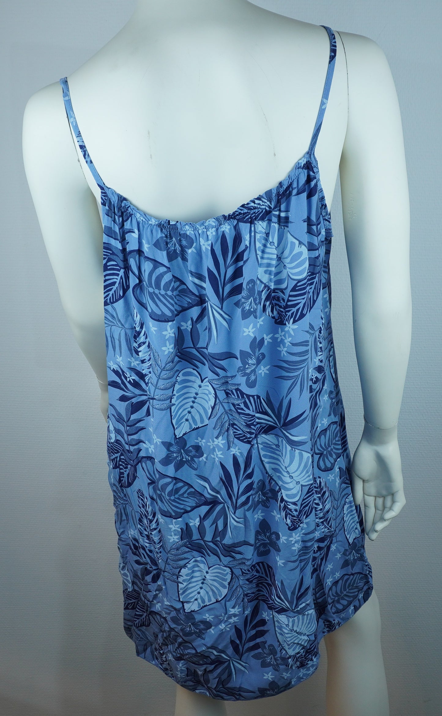 Sommerkleid Tropical Hellblau Rückansicht
