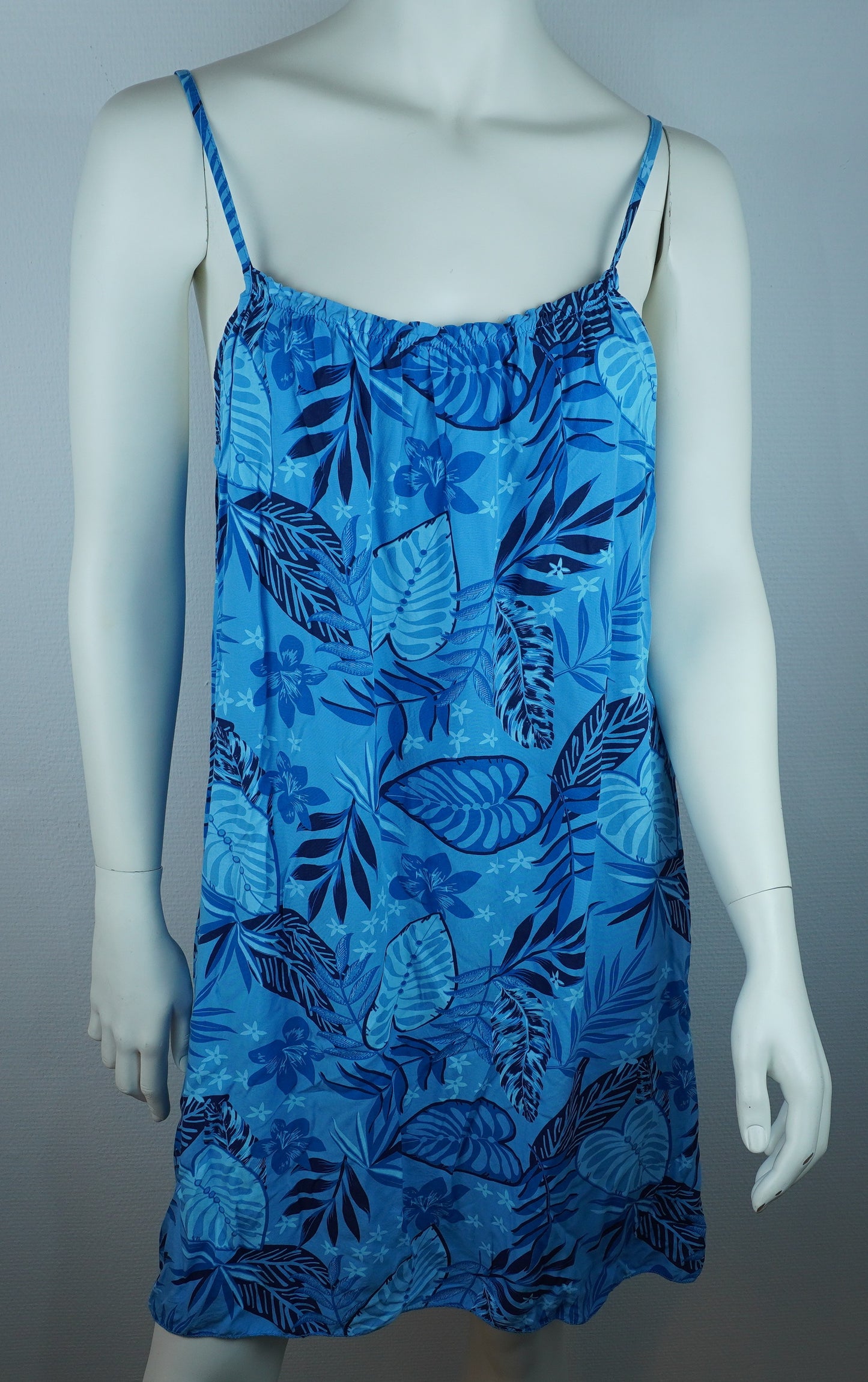 Sommerkleid Tropical Türkis Vorderansicht