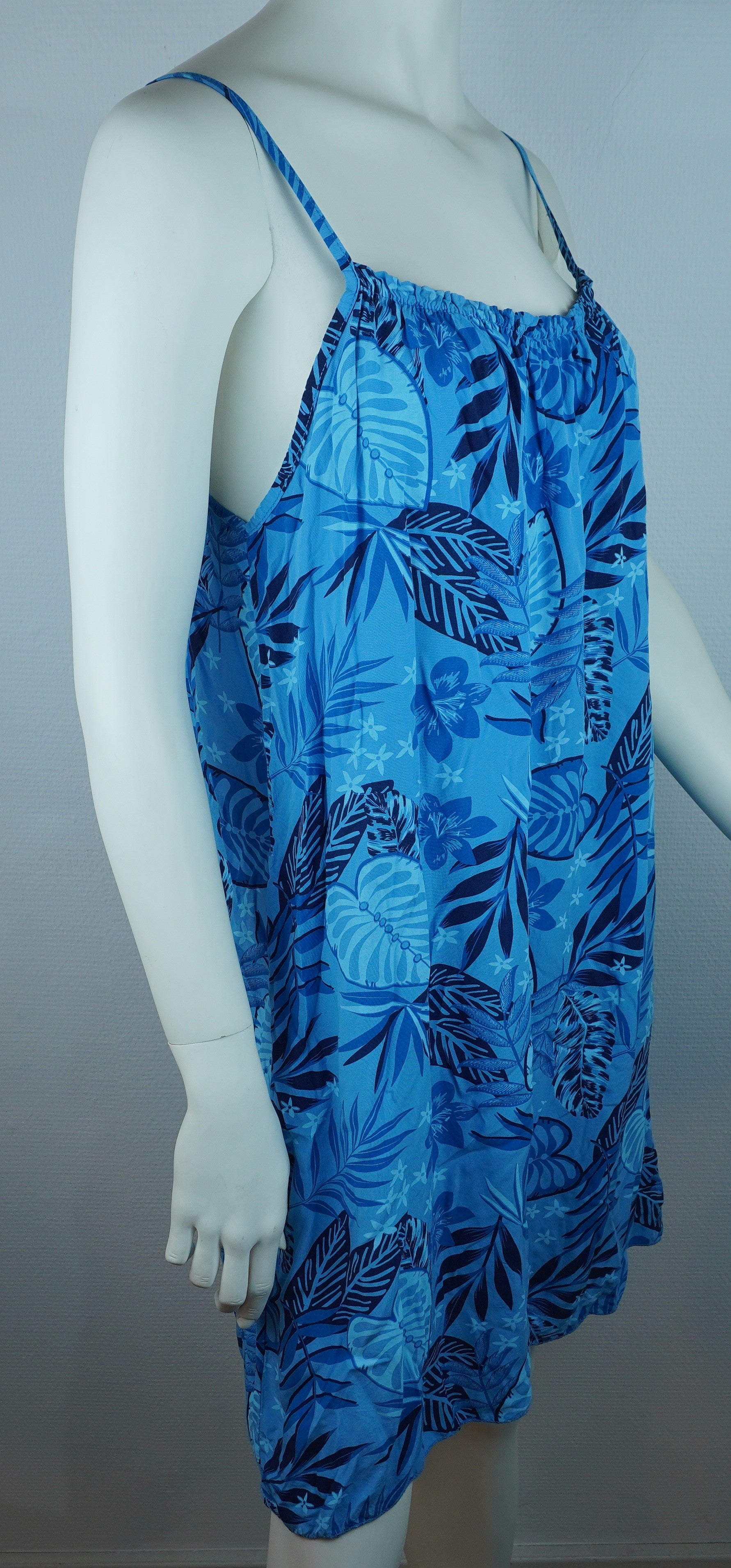 Sommerkleid Tropical Türkis Seitenansicht