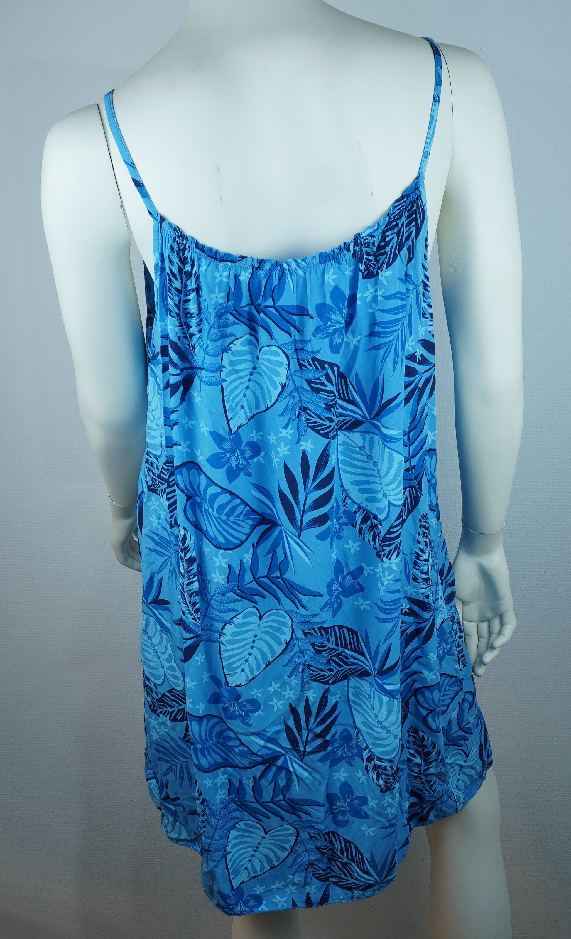Sommerkleid Tropical Türkis Rückansicht