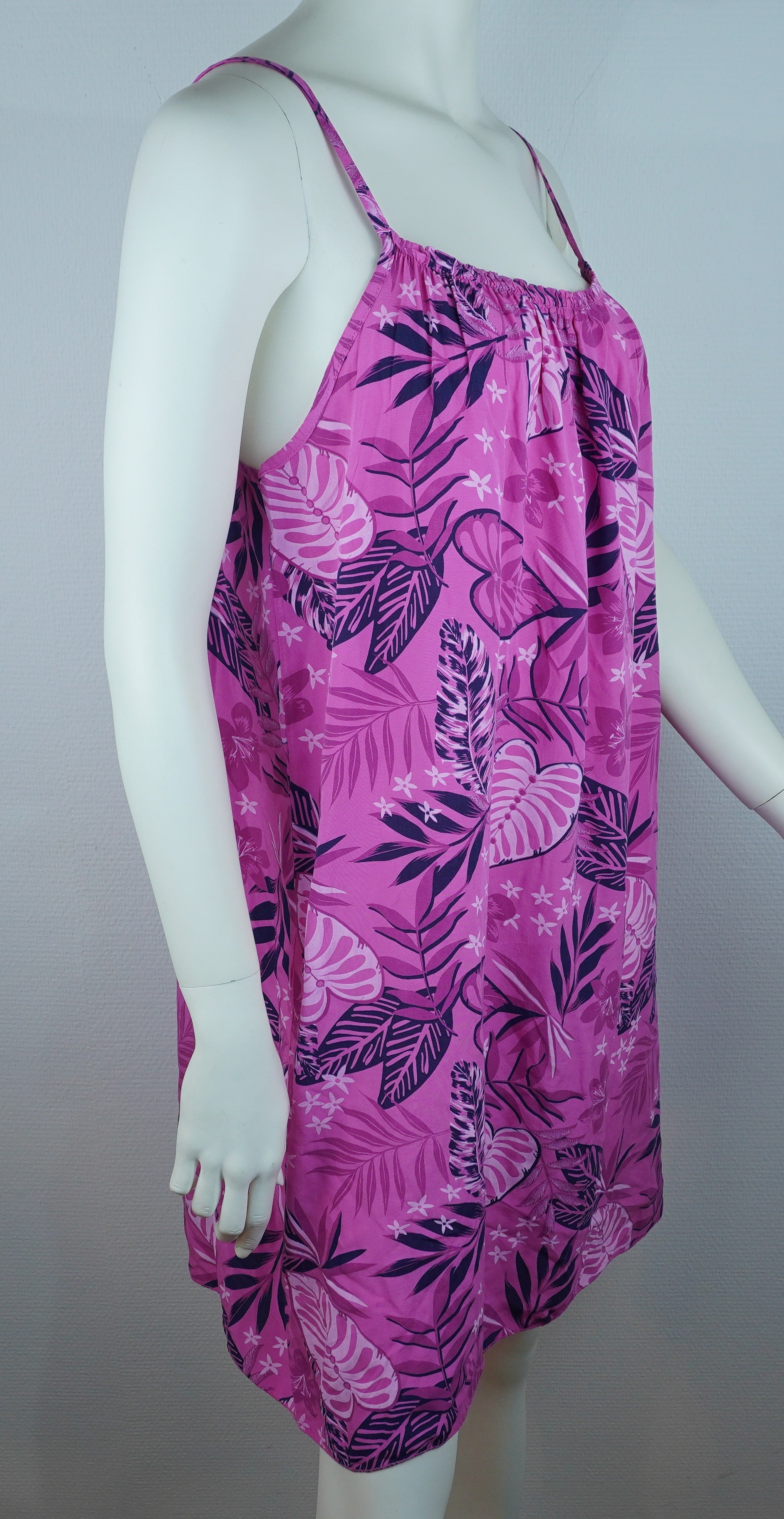 Sommerkleid Tropical Pink Lila Seitenansicht