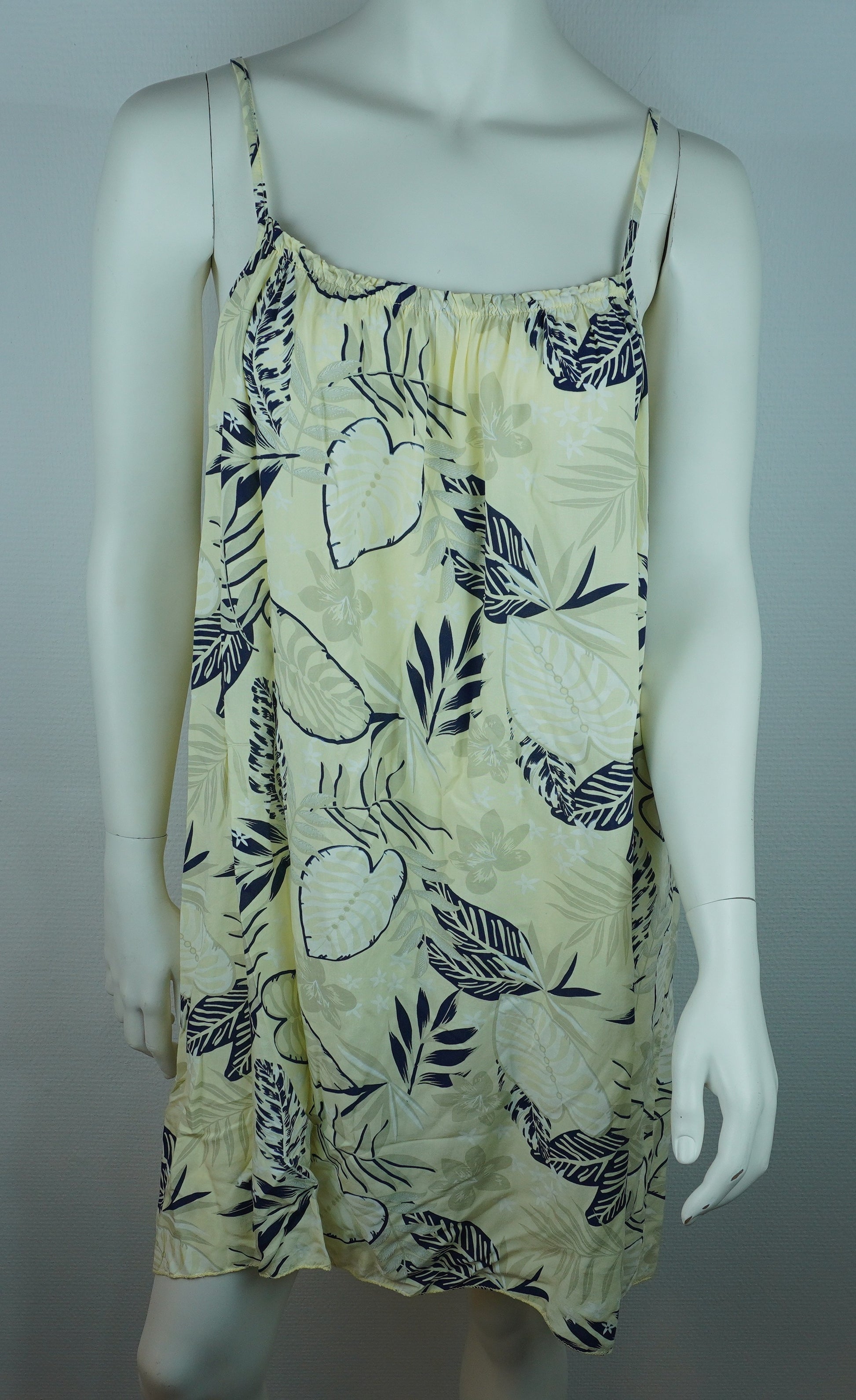 Sommerkleid Tropical Creme Navy Vorderansicht
