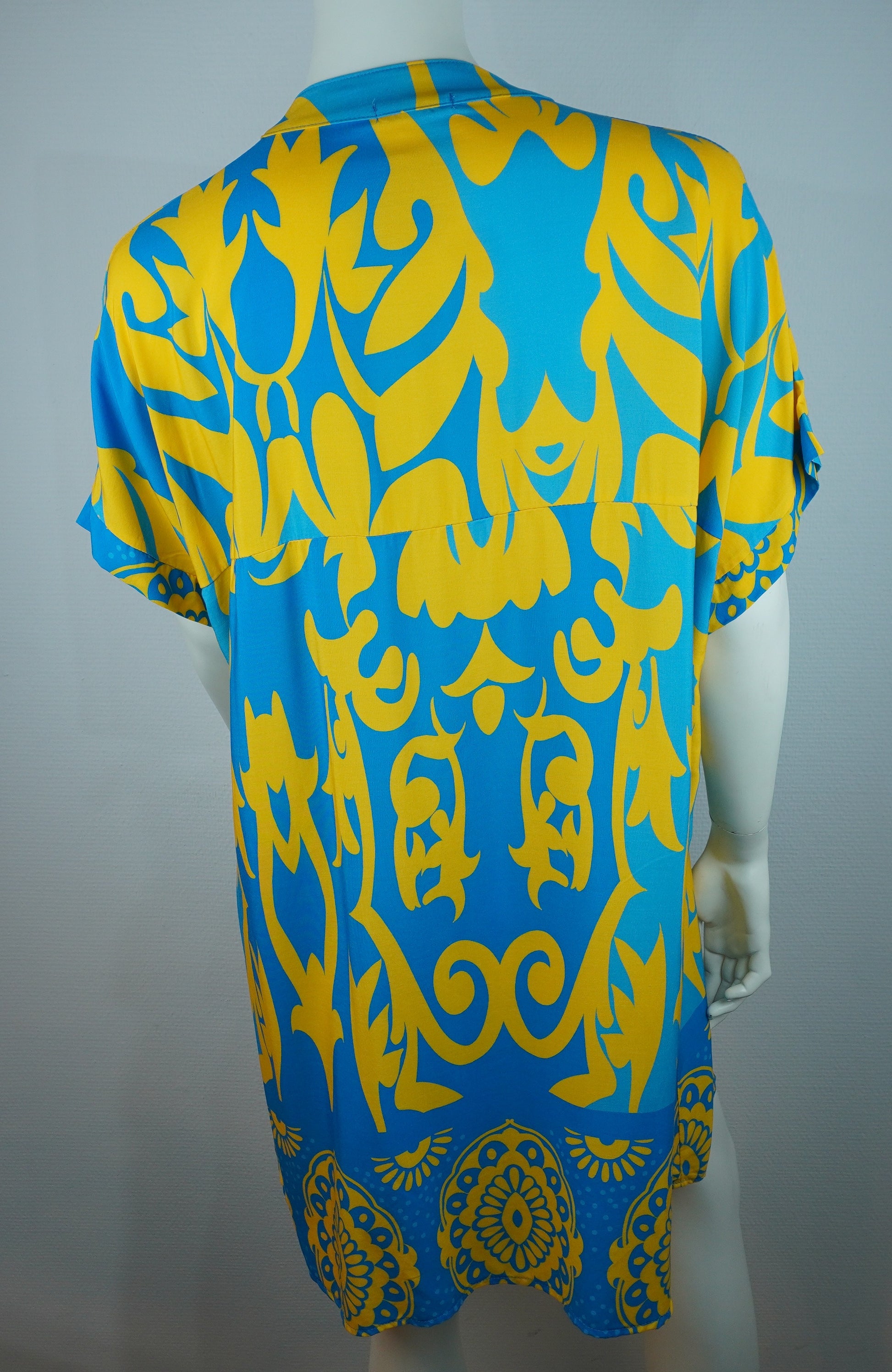 Kaftan Barock Türkis Gelb Rückansicht