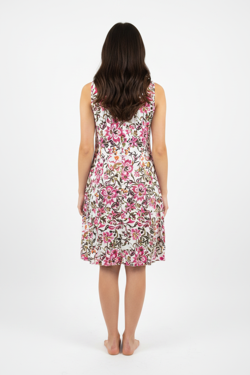 Sommerkleid Blumenprint Pink Rückansicht