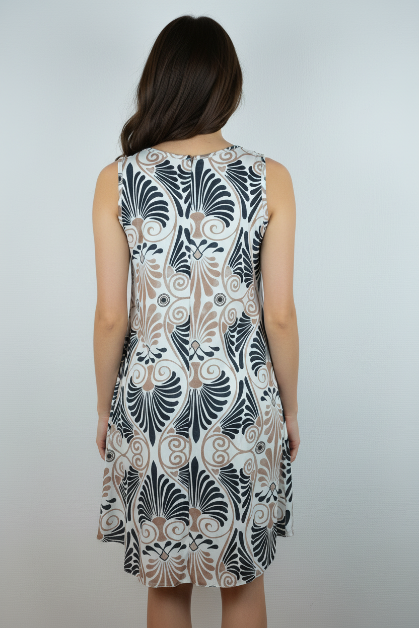 Sommerkleid Art-Déco Schwarz Rückansicht