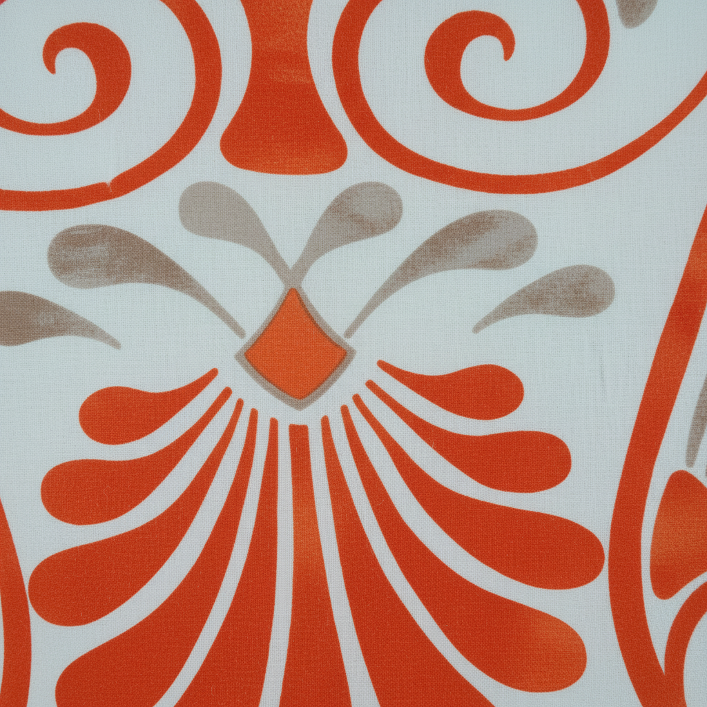 Sommerkleid Art Déco Orange Detailshot KI