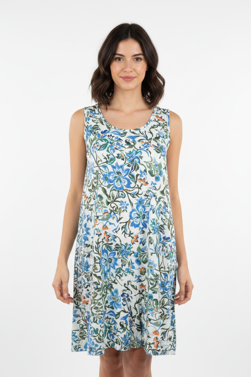 Sommerkleid Blumenprint Vorderansicht