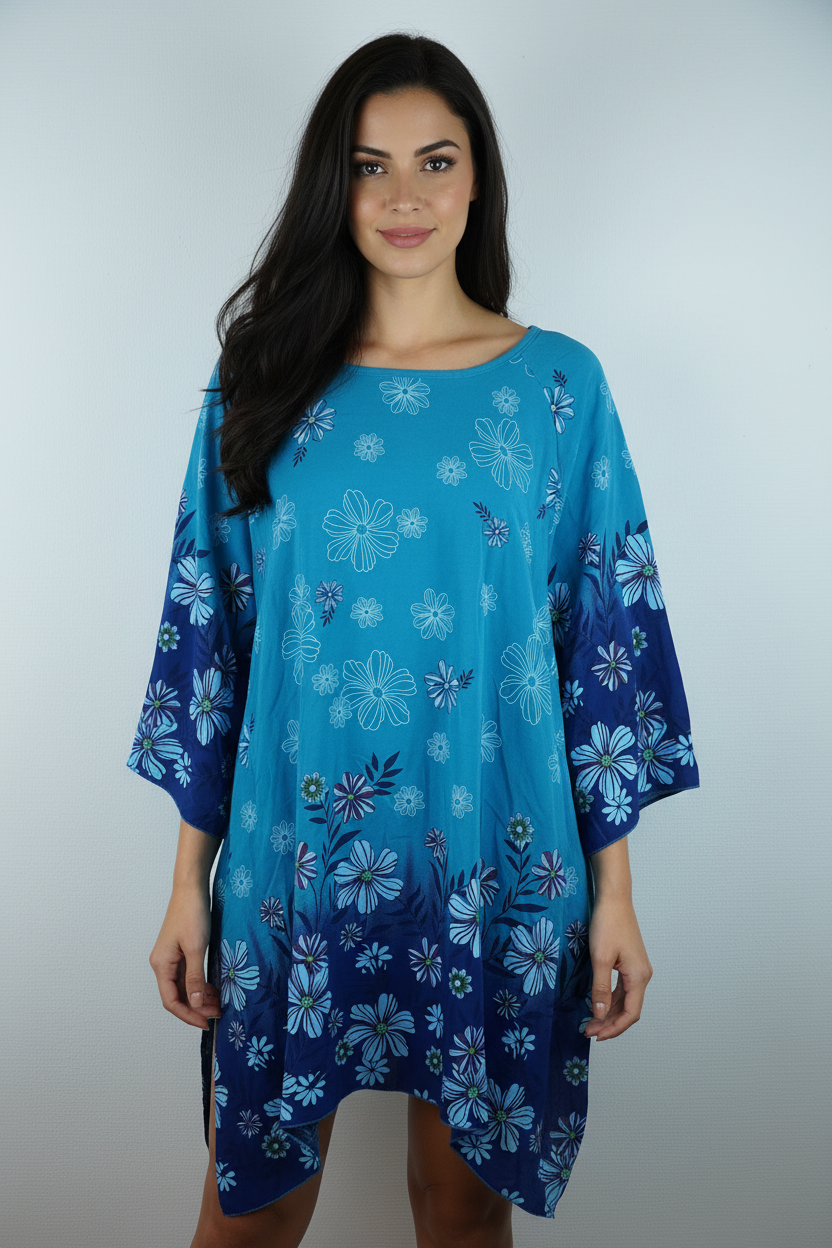 Tunika Raya Türkis – KI Vorderseite