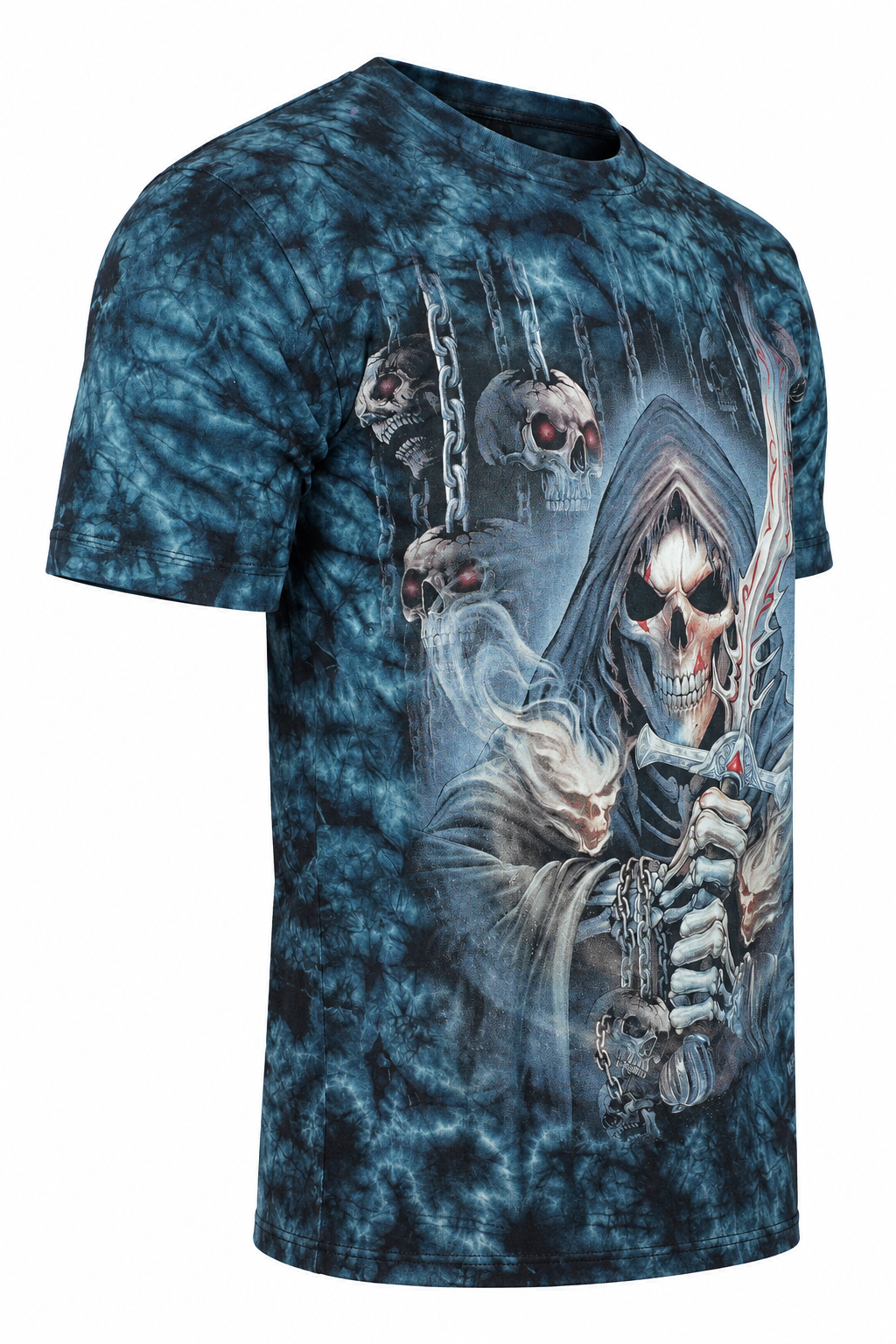 Red Skull Warrior T-Shirt in der Seitenansicht auf digitalem Shop-Weiß