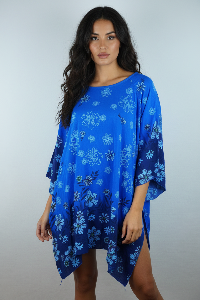 Tunika Raya Royalblau – KI Vorderseite