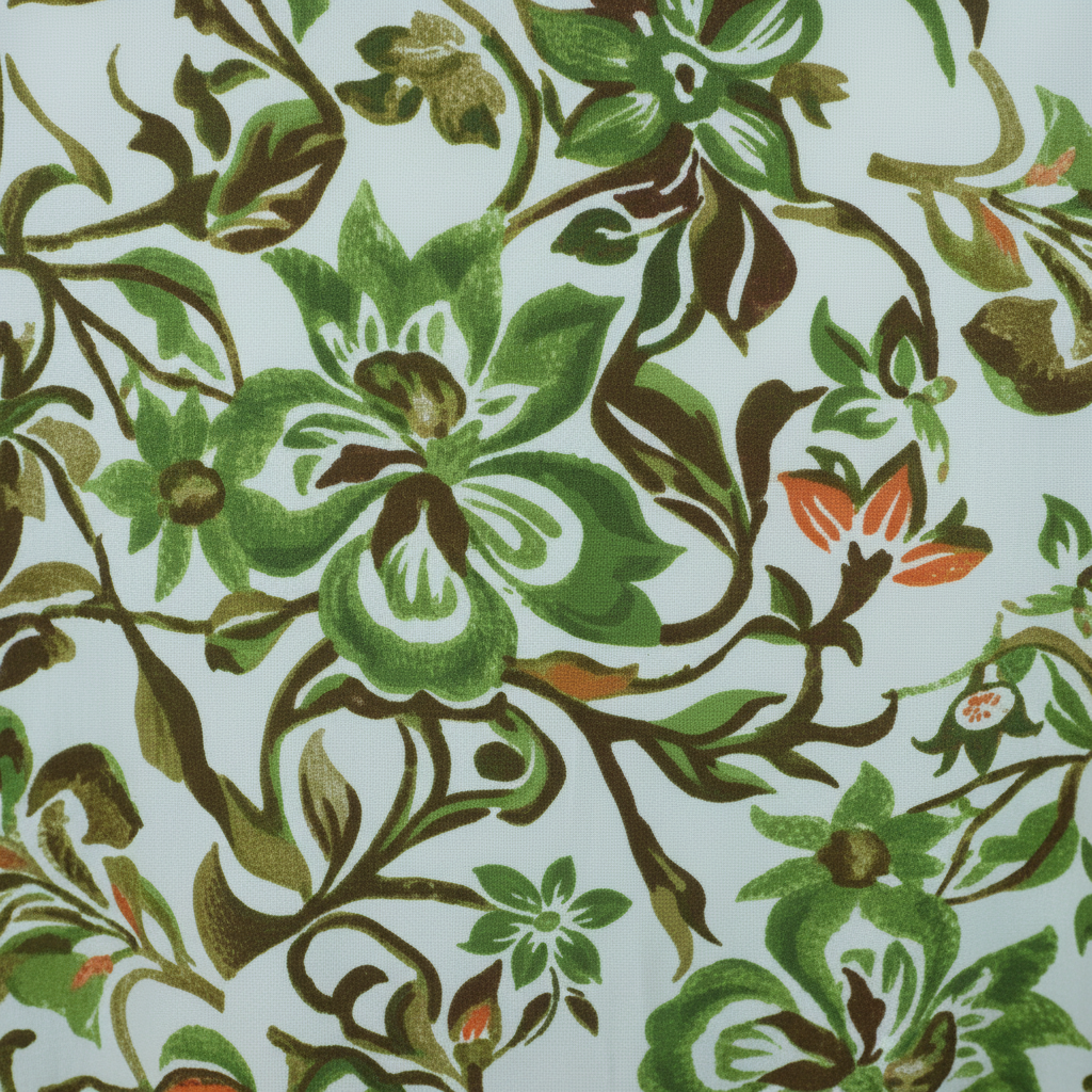 Sommerkleid Blumenprint Oliv Detailshot