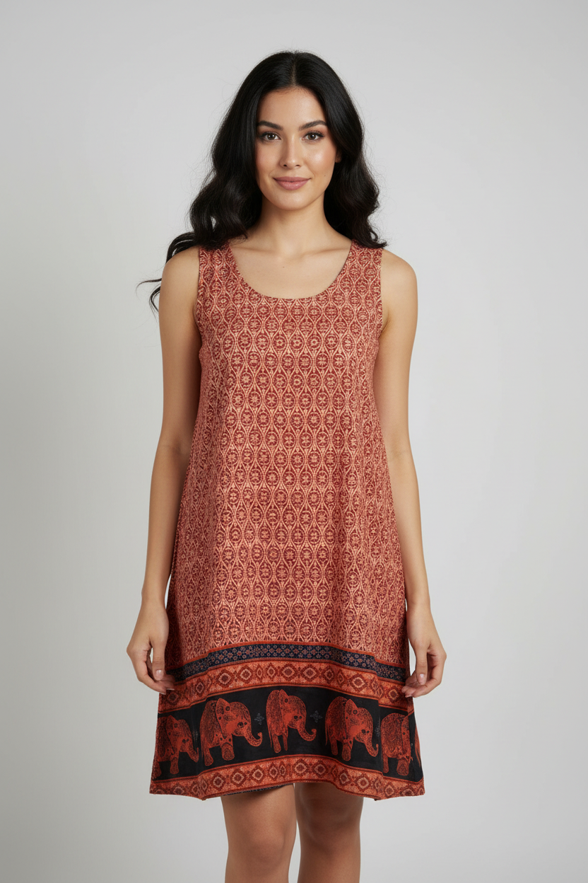 Sommerkleid Maya Terrakotta – KI Vorderseite