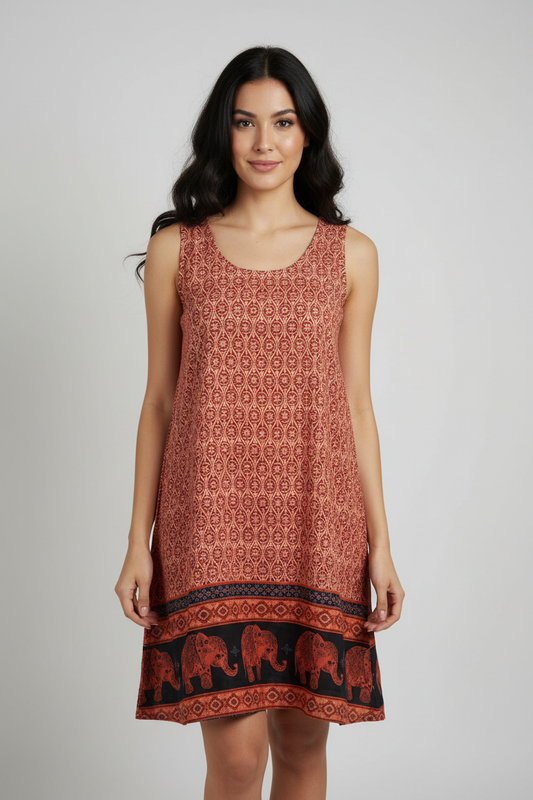 Sommerkleid Maya Terrakotta – KI Vorderseite