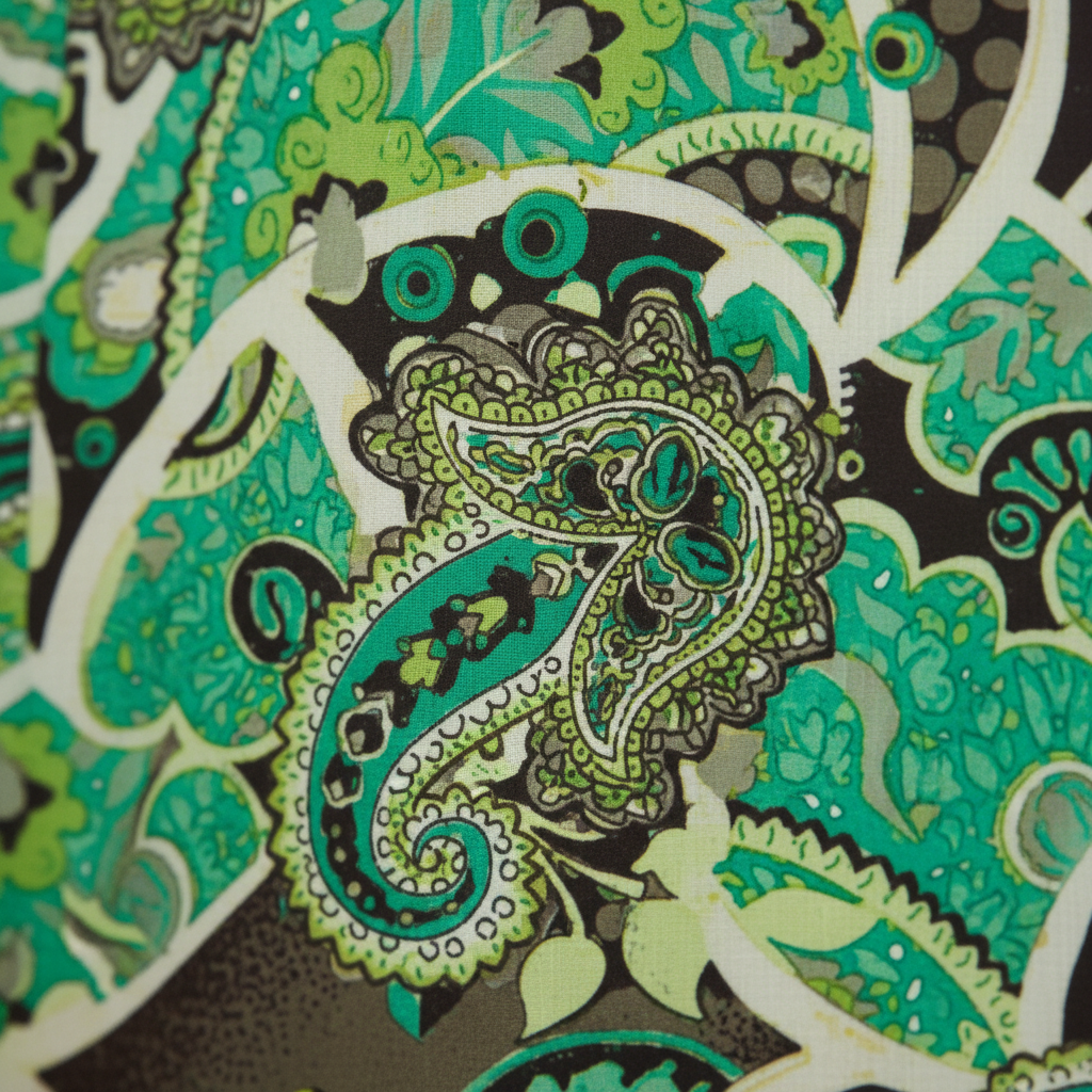 Boho Maxi Kleid Grün Türkis Paisley – Detailbild