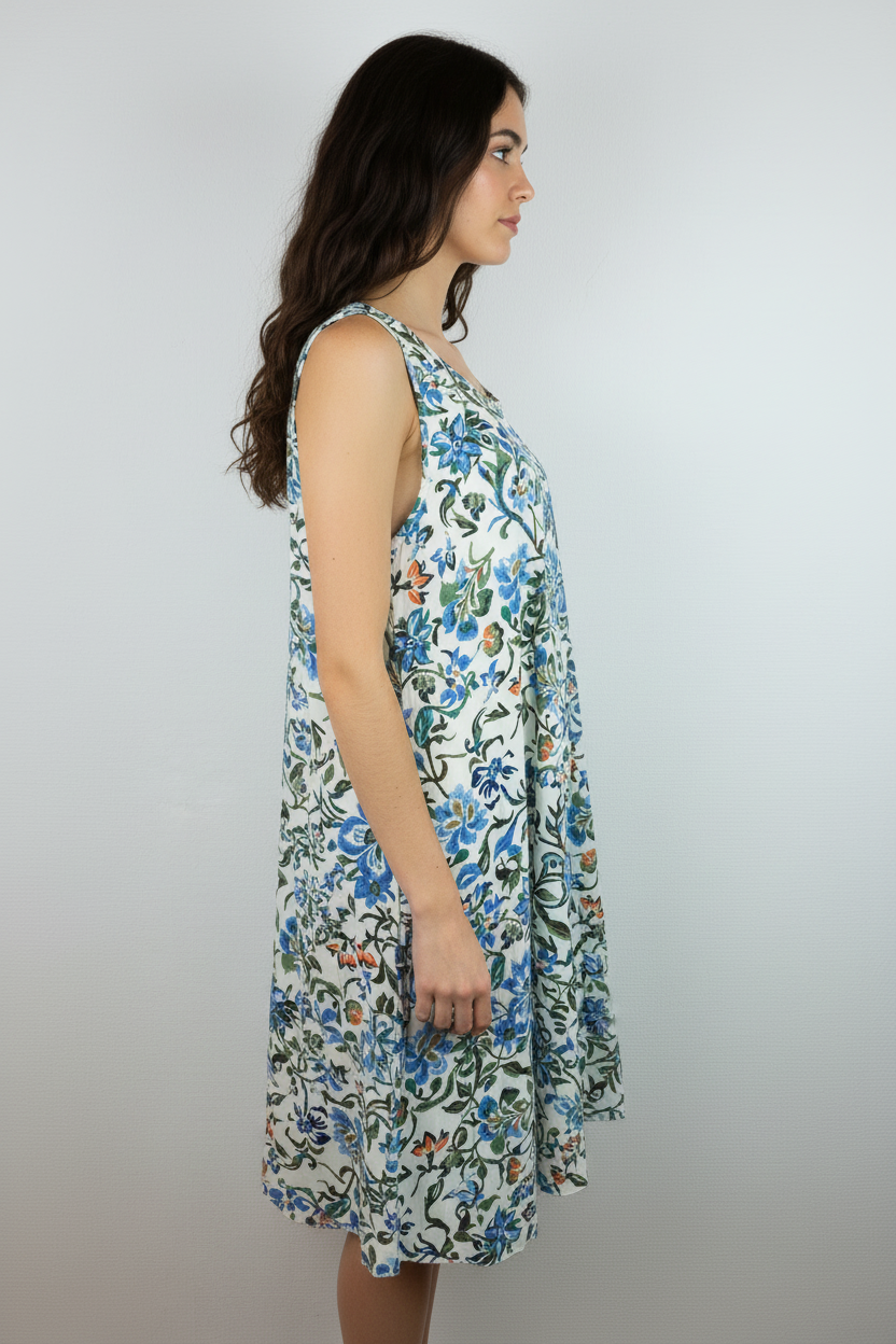 Sommerkleid Blumenprint Seitenansicht