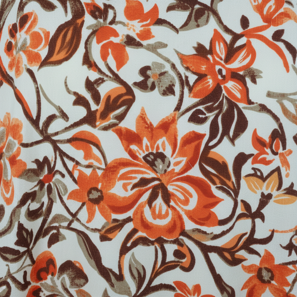 Sommerkleid Blumenprint Orange Detailshot